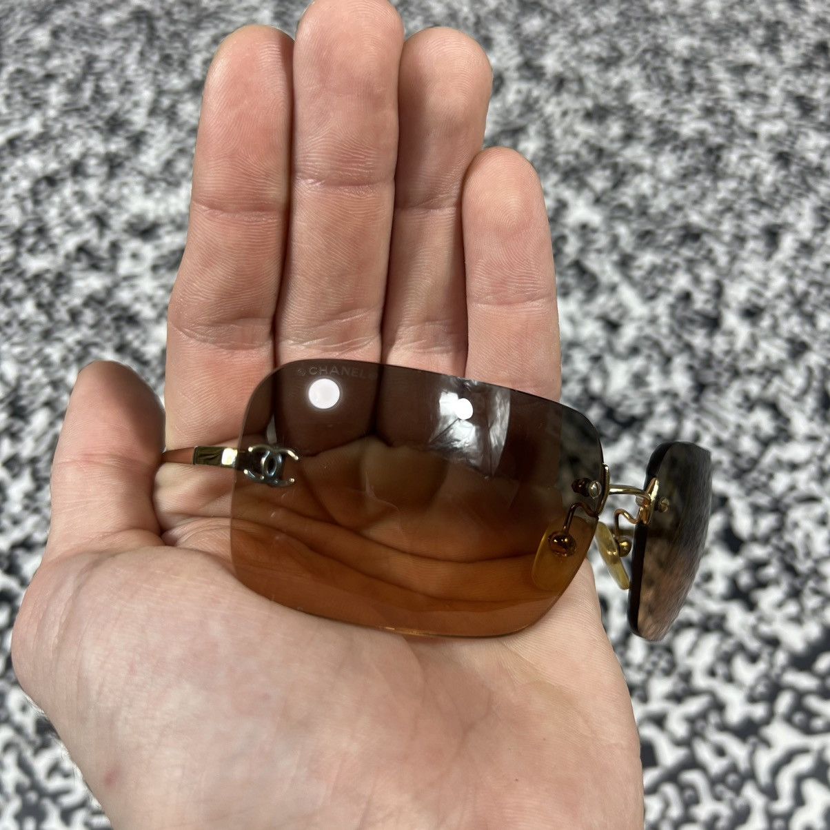 Chanel Vintage Y2K CHANEL Rimles Brown Lens Sunglasses Luxury Style Size ONE SIZE - 4 Thumbnail