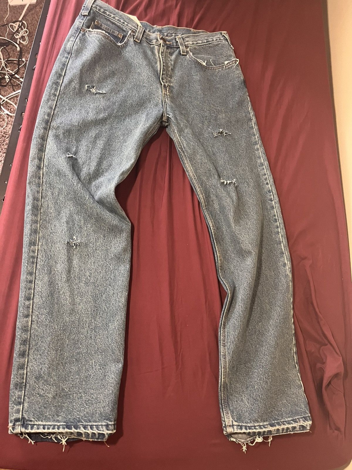 Carhartt Baggy distressed carhartt jeans Size US 36 / EU 52 - 2 Thumbnail
