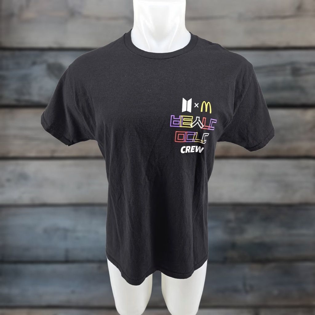 Hanes BTS x McDonalds Crew Logo T-Shirt Men's Large Cotton Hanes Black Short Sleeve Crew Neck Size US L / EU 52-54 / 3 - 1 Thumbnail