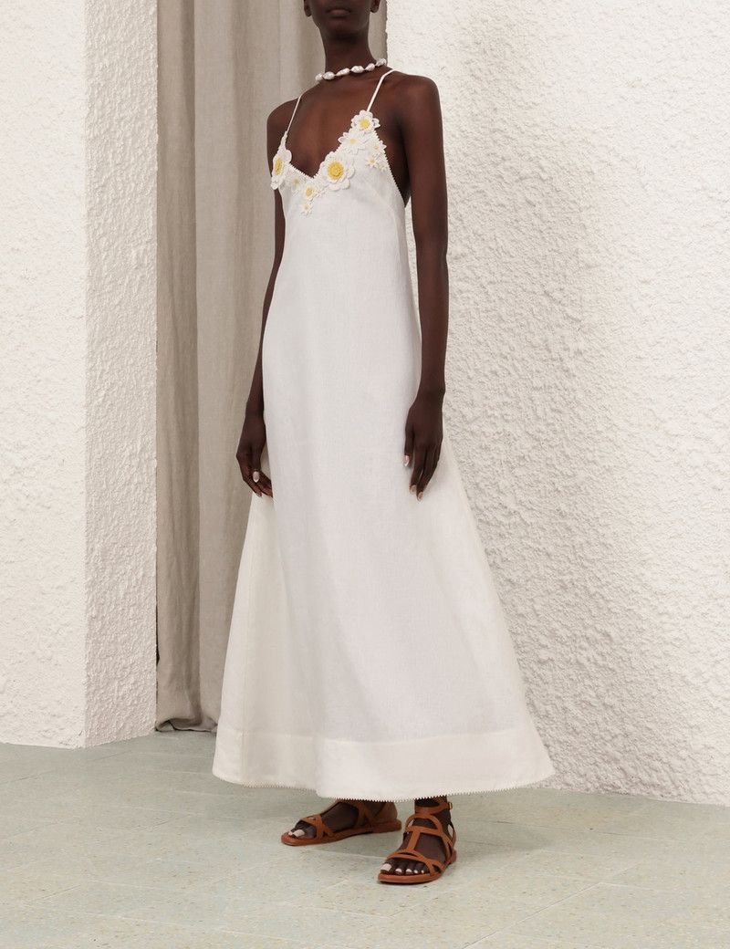 Zimmermann oc11z0126 Everley Flower Maxi Dress in Ivory Size L / US 10 / IT 46 - 4 Thumbnail