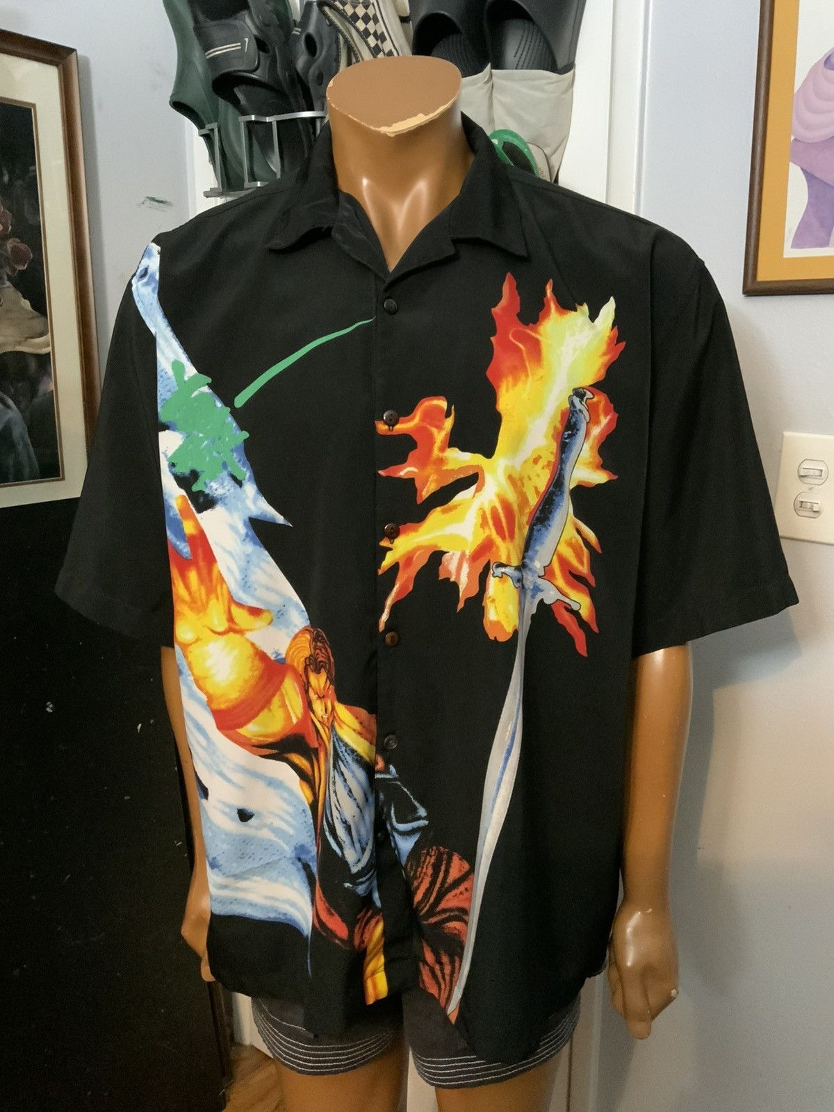 Vintage VTG 90s Y2K 2000s Anime Manga Street Fighter Sword Shirt Size US XL / EU 56 / 4 - 10 Thumbnail