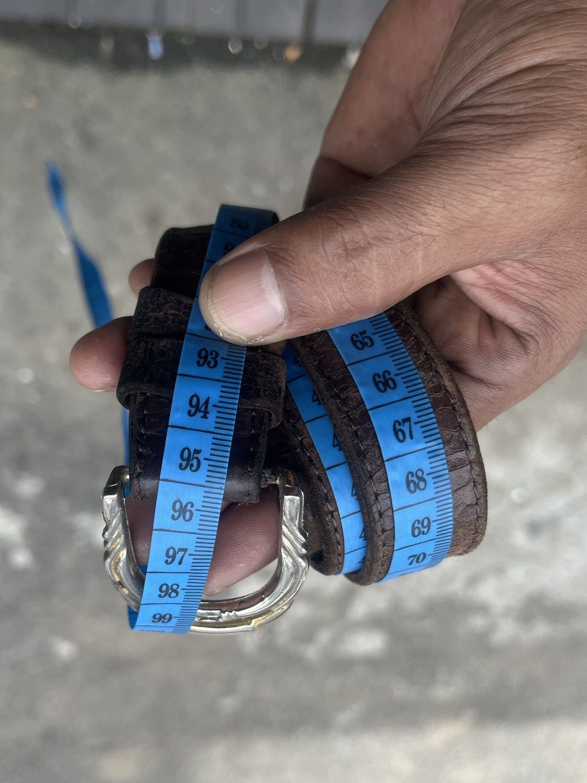 KMRii Rugged Patina Leather Belt Heavy Distressed Size 30 - 18 Thumbnail