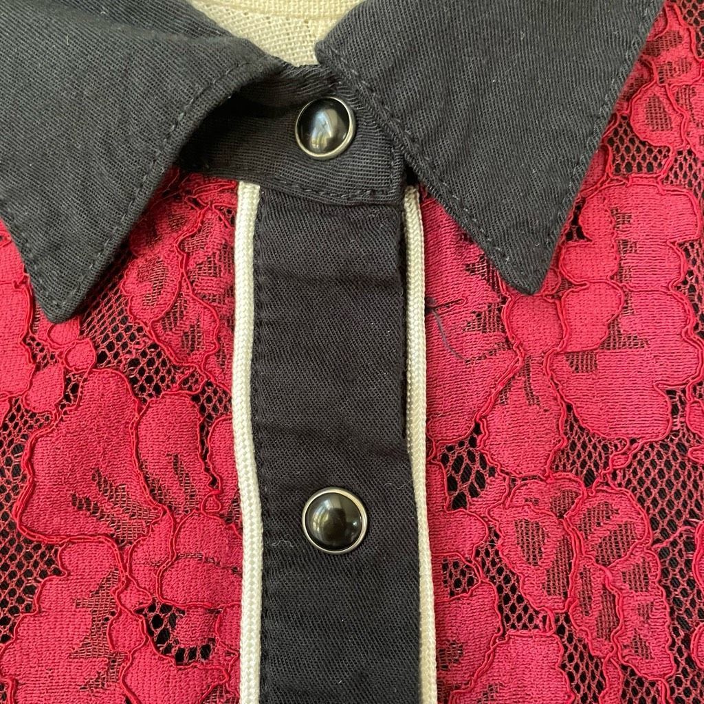 Other Shyanne Cold Shoulder Western Snap Front Cowgirl Shirt Black Size XL / US 12-14 / IT 48-50 - 4 Thumbnail