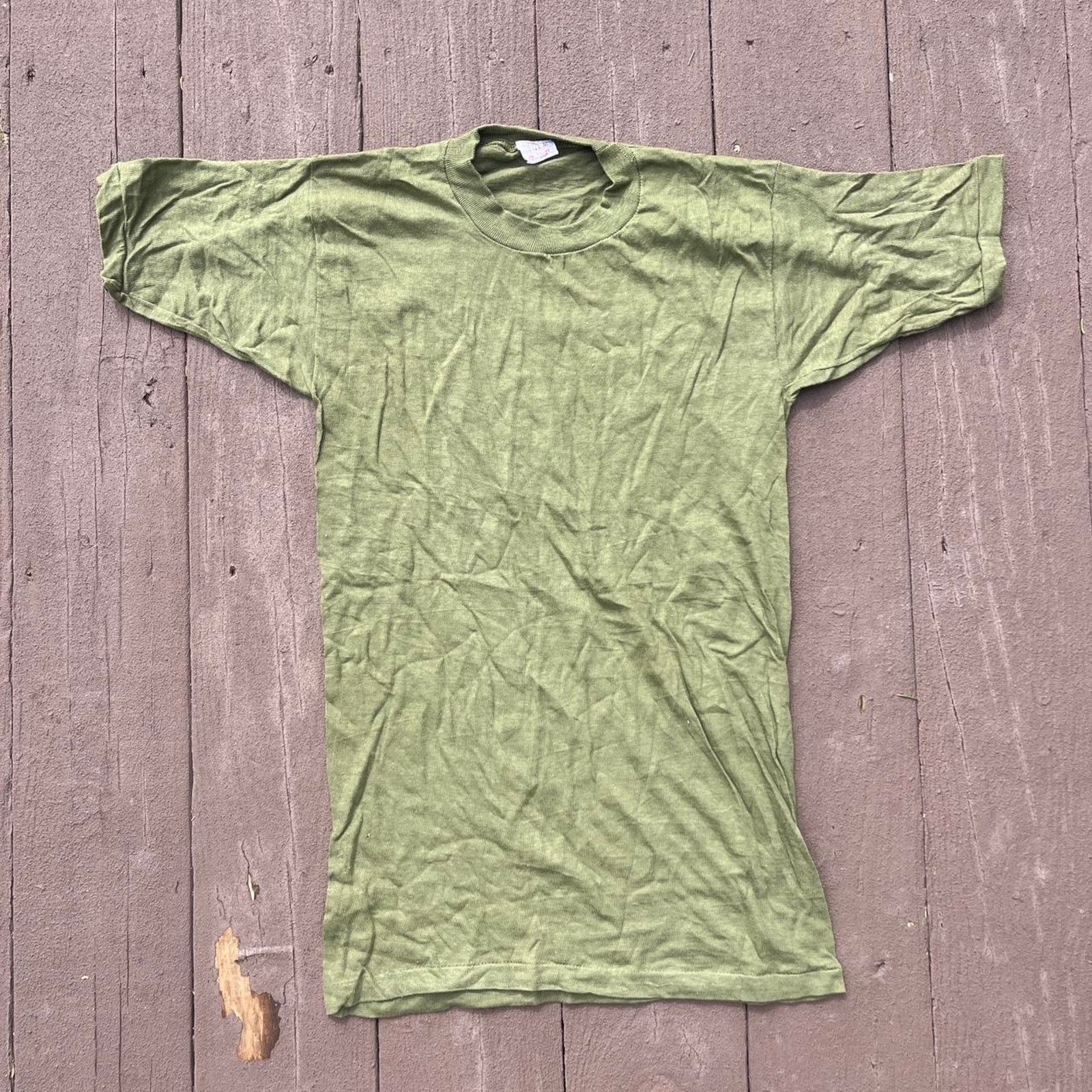 American Apparel Vintage 80s Green USMC SINGLE STITCH Shirt Size US XS / EU 42 / 0 - 1 Thumbnail