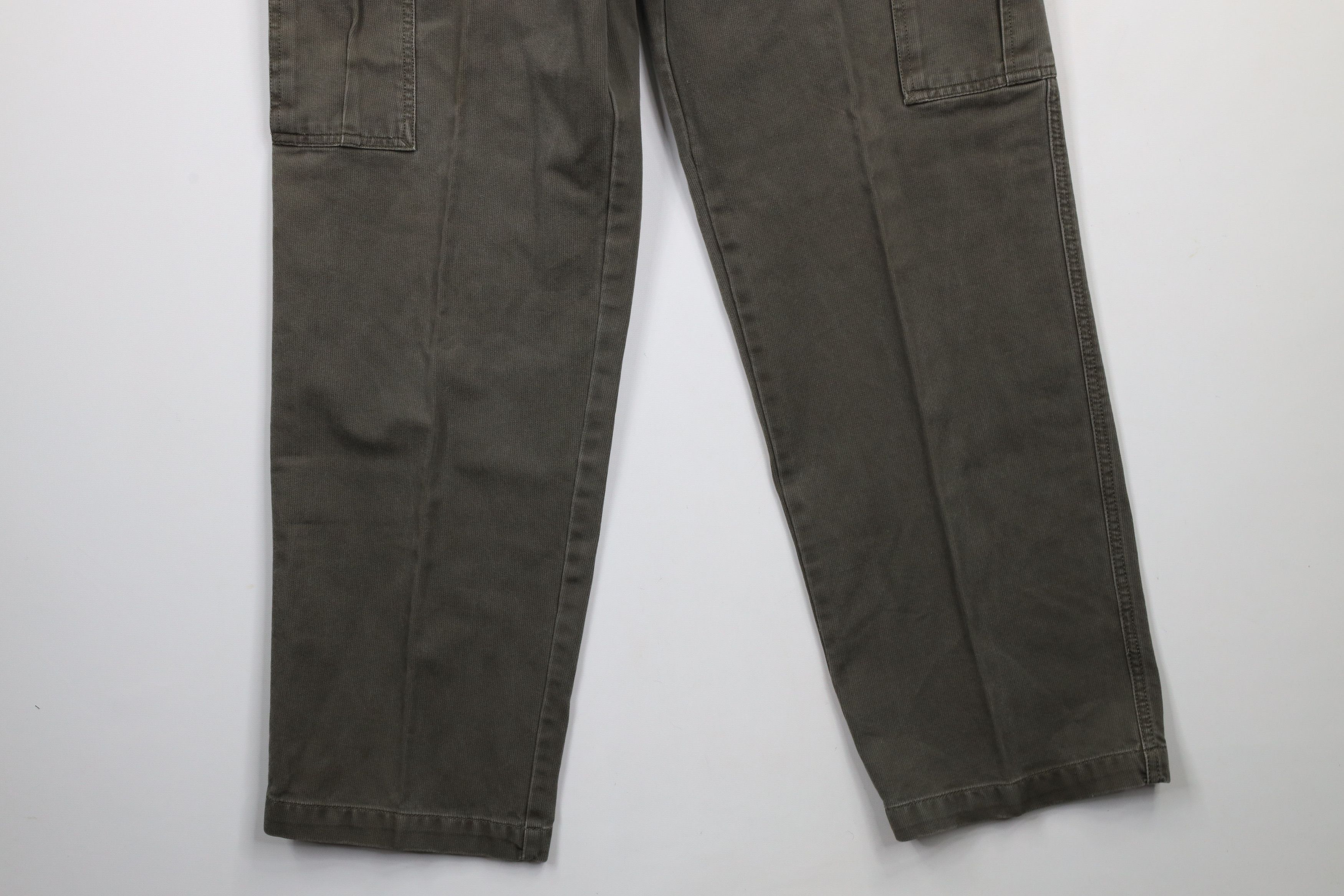 Vintage Vintage 90s Streetwear Heavyweight Ribbed Cargo Pants Green Size US 30 / EU 46 - 4 Thumbnail