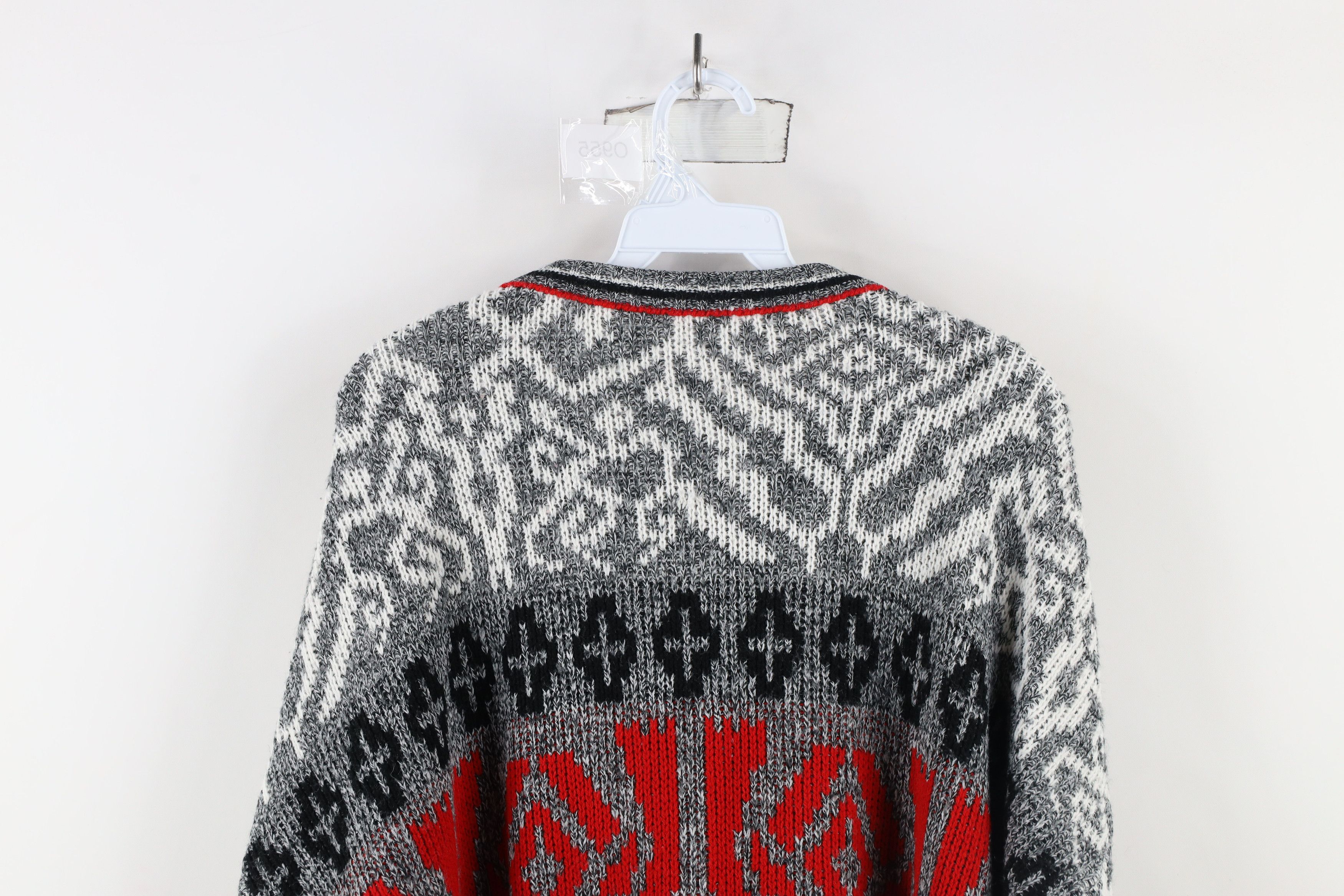 Vintage Vintage 90s Streetwear Geometric Boxy Fit Knit Dad Sweater Size US XXL / EU 58 / 5 - 7 Thumbnail