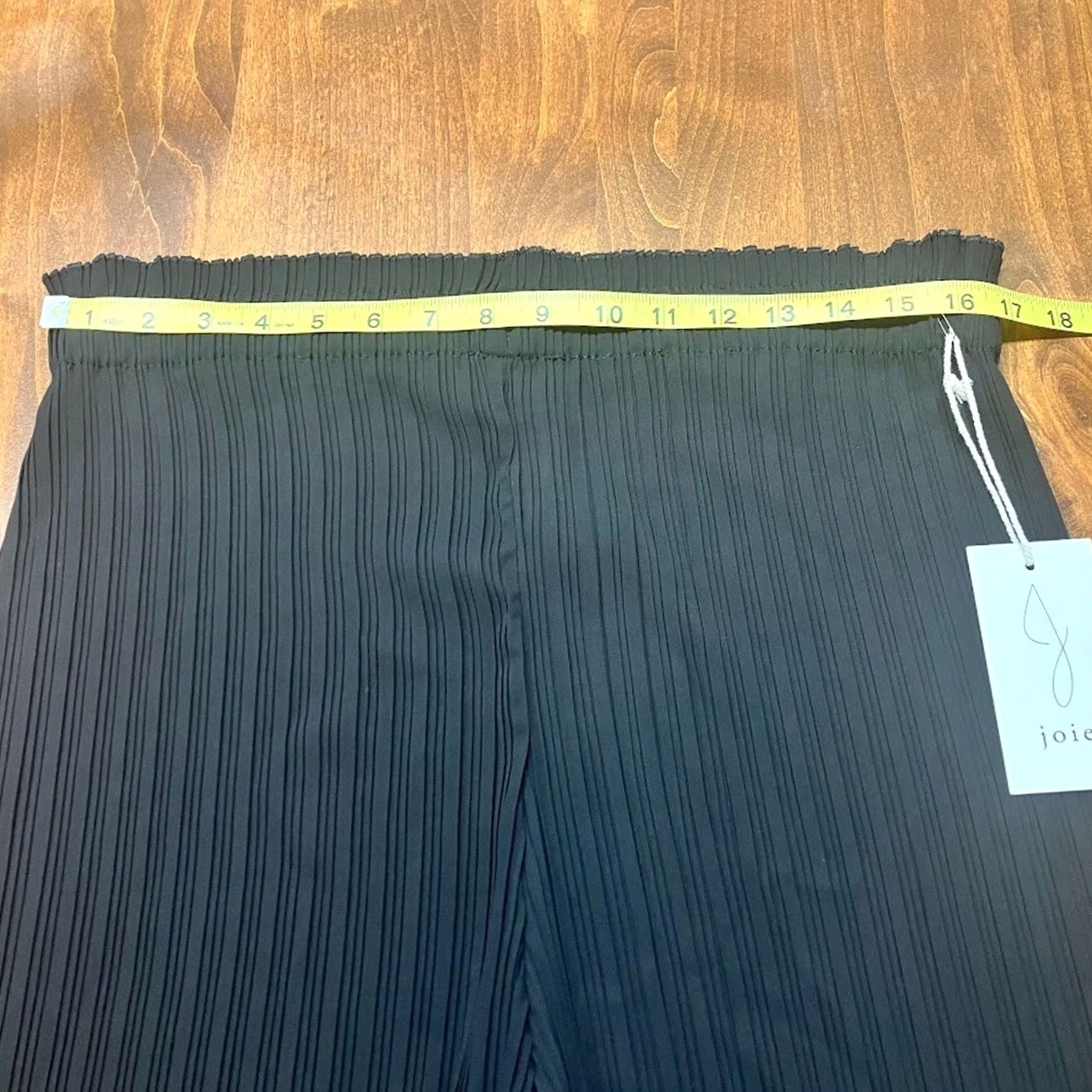 Joie Joie Pants Womens XL Black Wide Leg Textured Pleated Cropped Stretch High Waist Size 40" / US 18 - 7 Thumbnail