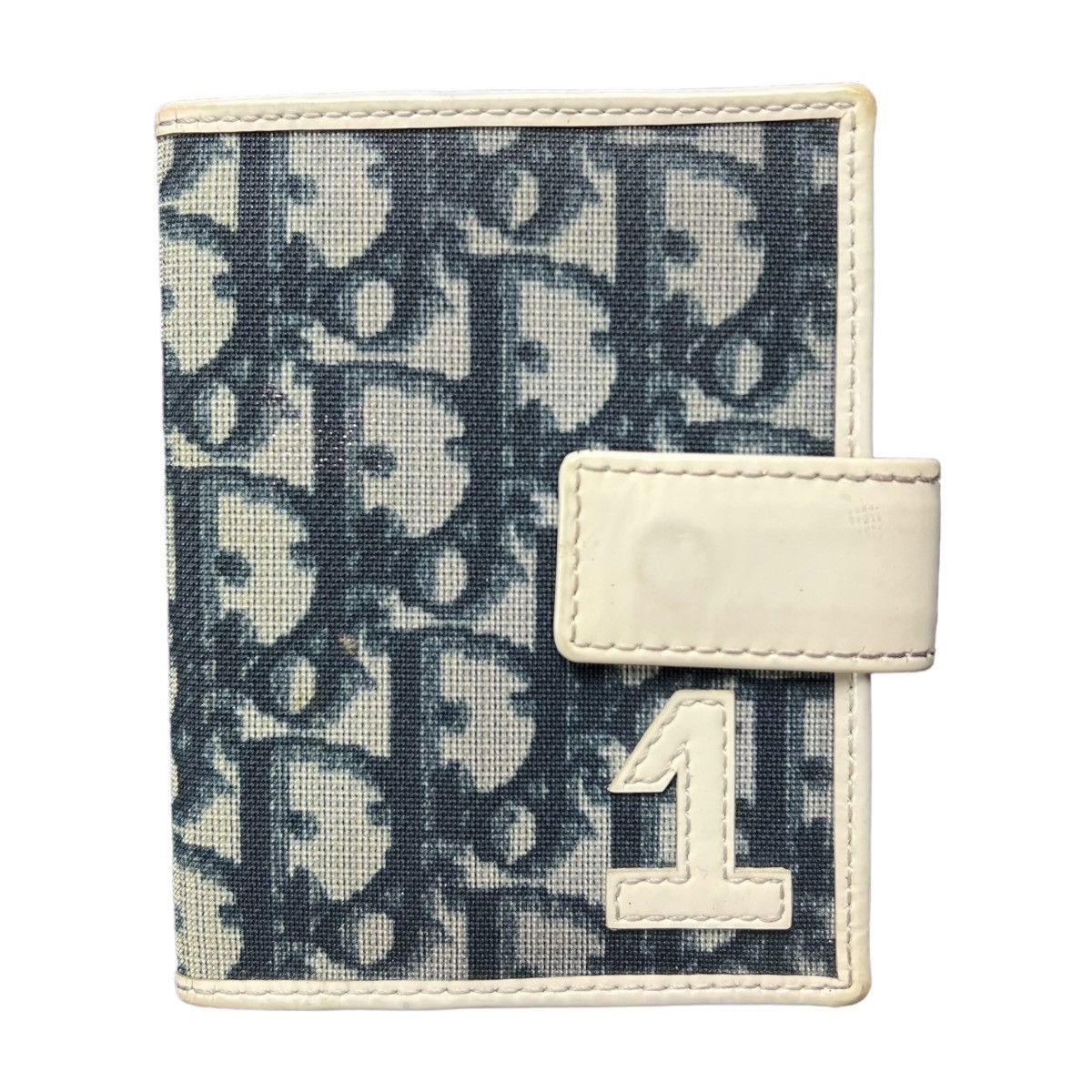 image of Dior Trotter Monogram Card Holder Wallet in Blue, Men's
