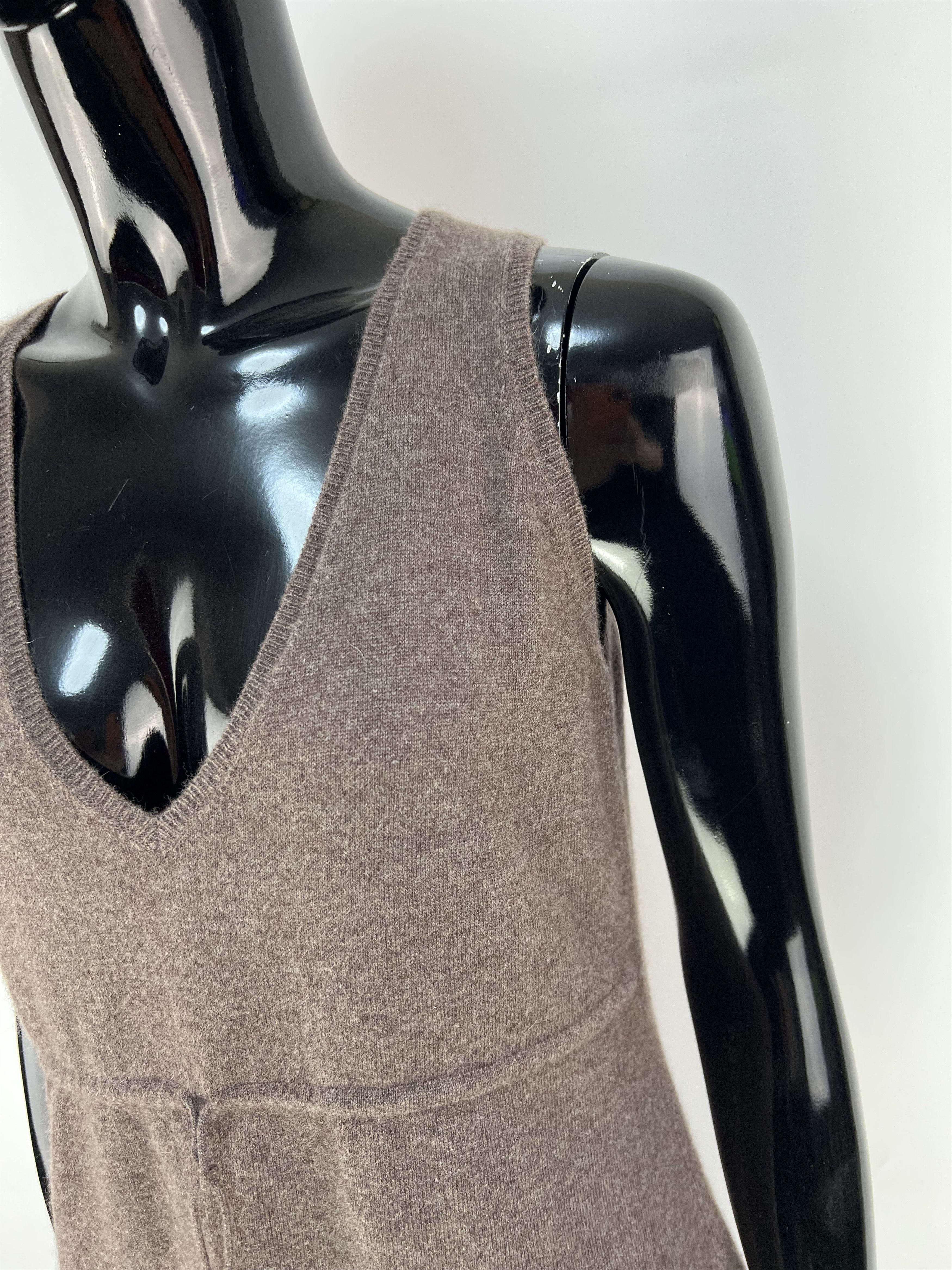 Brunello Cucinelli Brunello Cucinelli Brown 100% Cashmere Tank Top Blouse Size M / US 6-8 / IT 42-44 - 6 Thumbnail