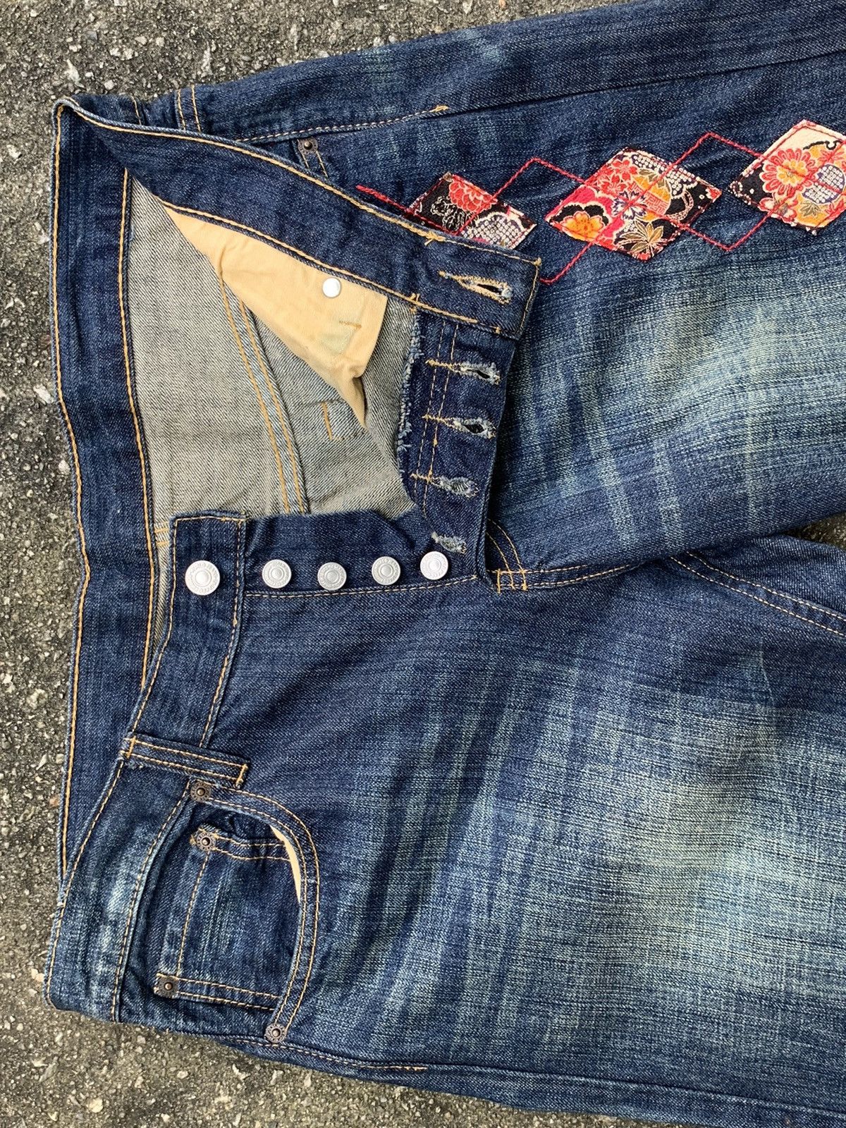 Takeo Kikuchi Vintage Takeo Kikuchi Patchwork Denim Jeans Pants Size US 35 - 15 Thumbnail