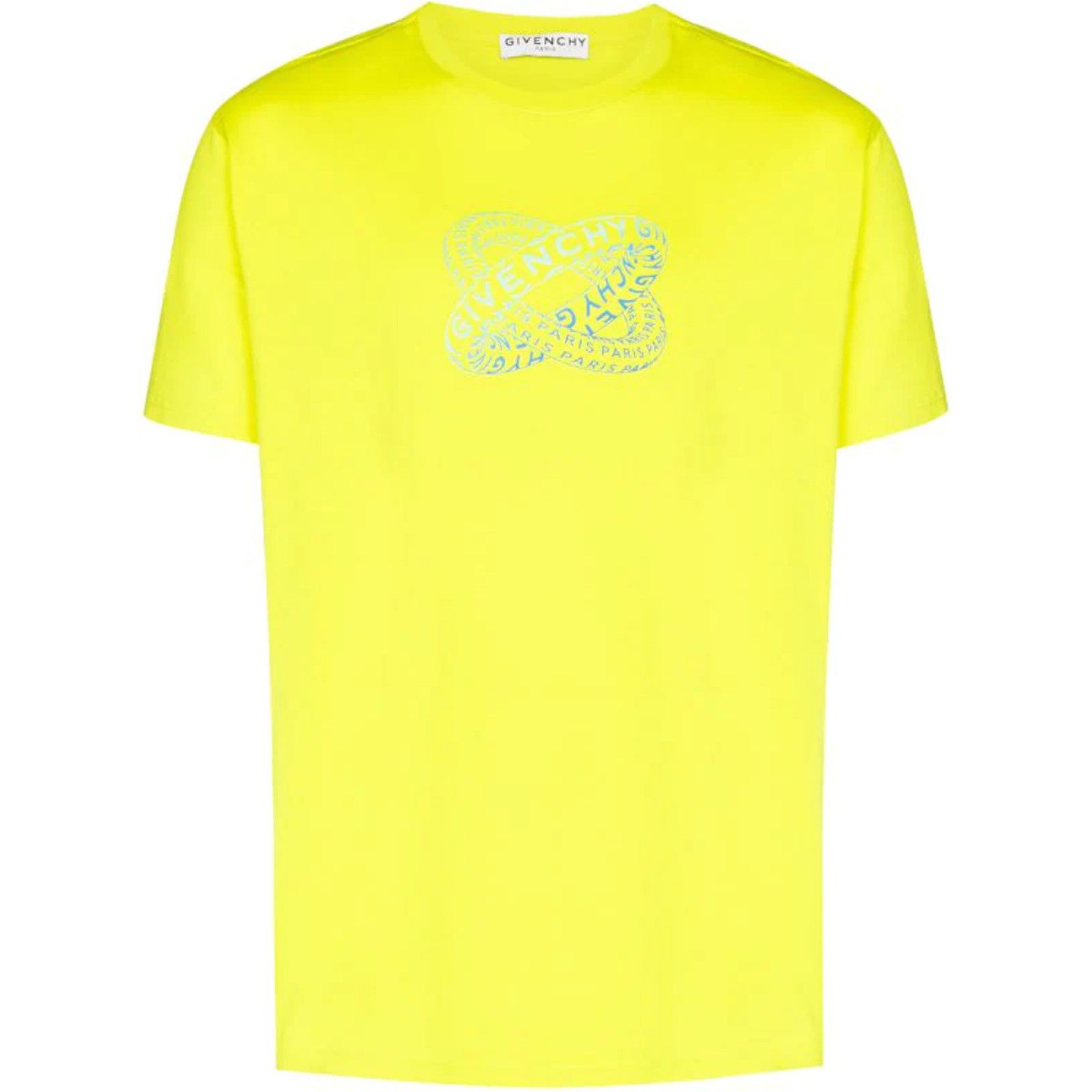 Image of Givenchy Rings Short Sleeve Tee Shirt Lime, Men's (Size Small)