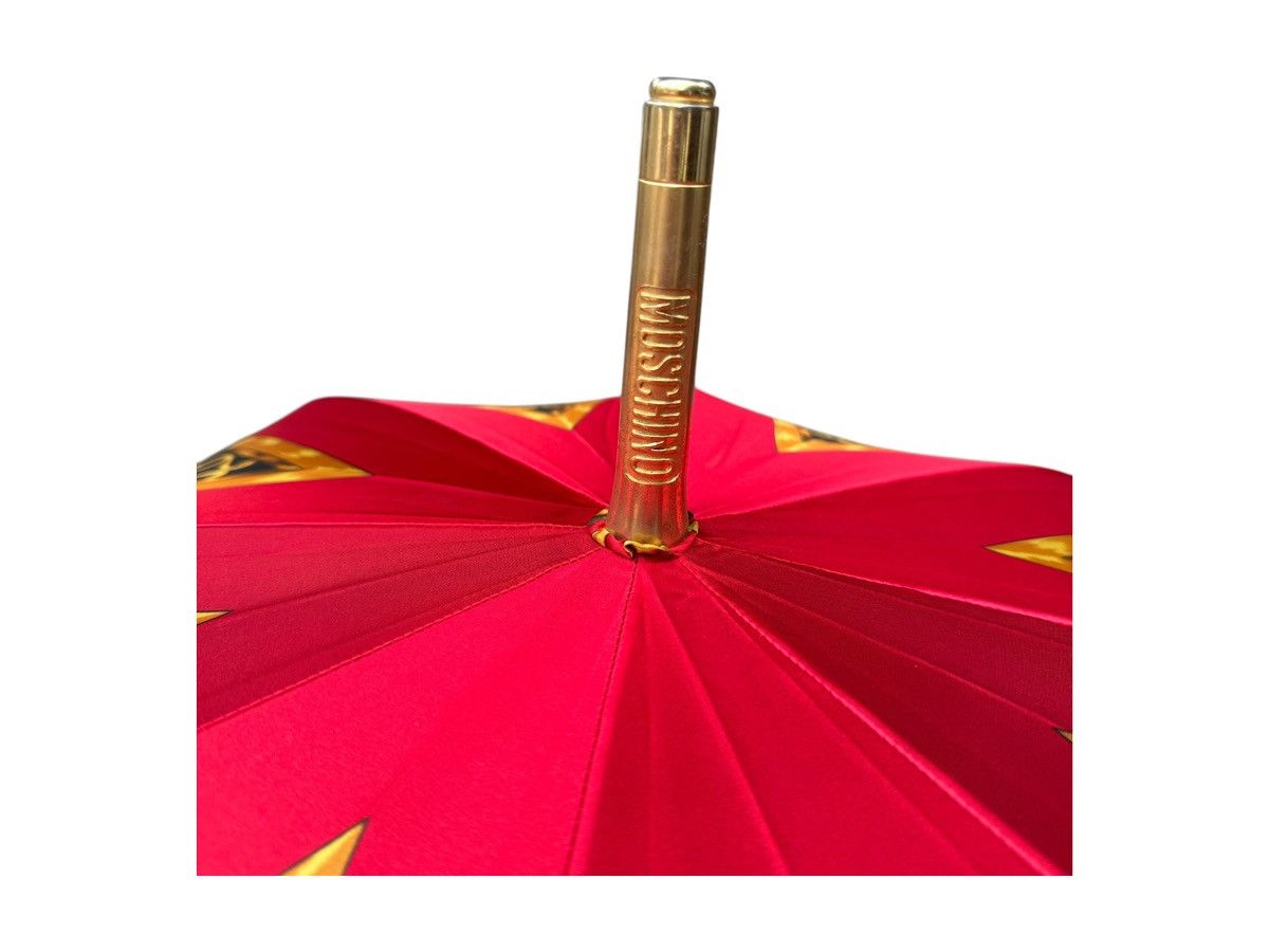 Moschino RARE Vintage Moschino Logo Printed Gold Black Red Umbrella Size ONE SIZE - 7 Thumbnail