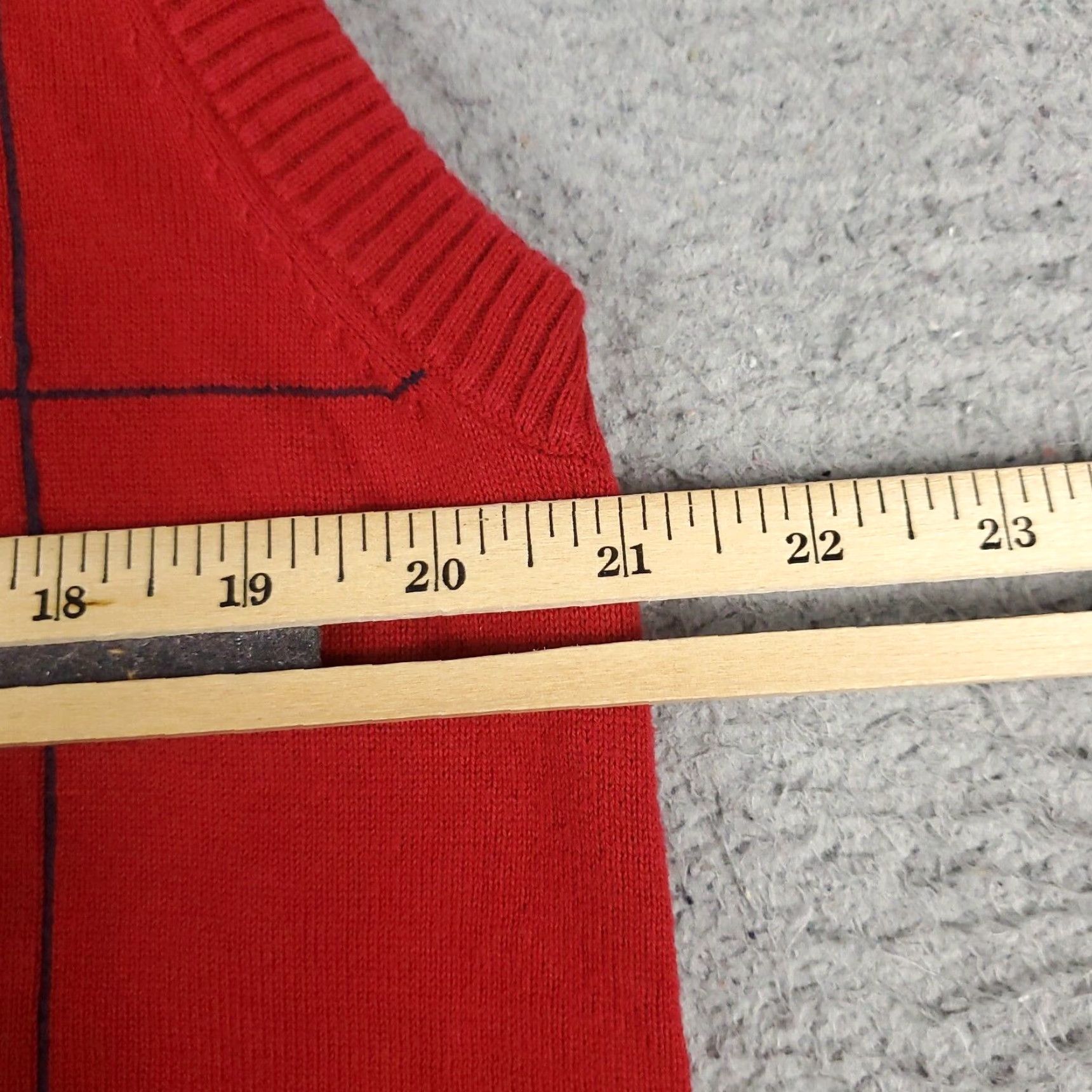 Nautica Nautica Mens Large Red Check V Neck Pullover Sweater Vest Casual Size US L / EU 52-54 / 3 - 6 Thumbnail