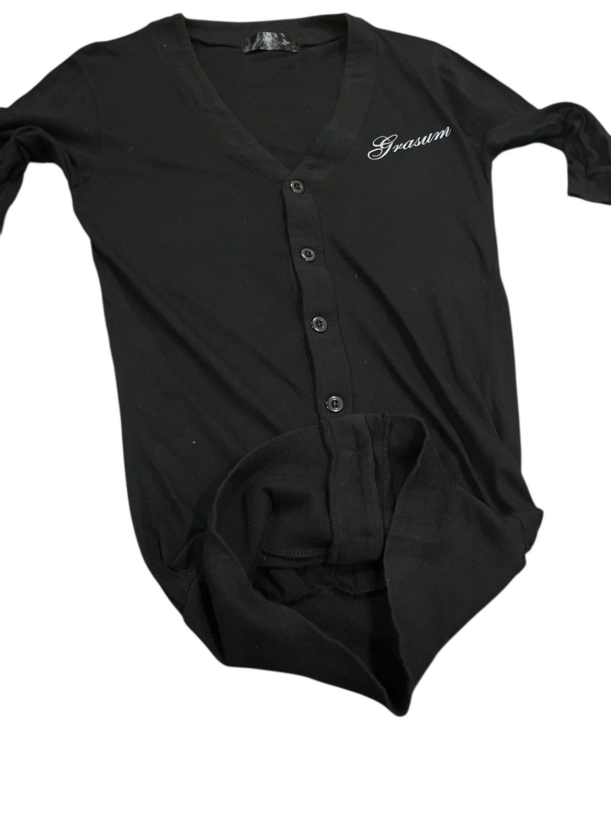 Japanese Brand GRASUM CARDIGAN LONG BUTTON UP PRINT BLACK Size S / US 4 / IT 40 - 7 Thumbnail