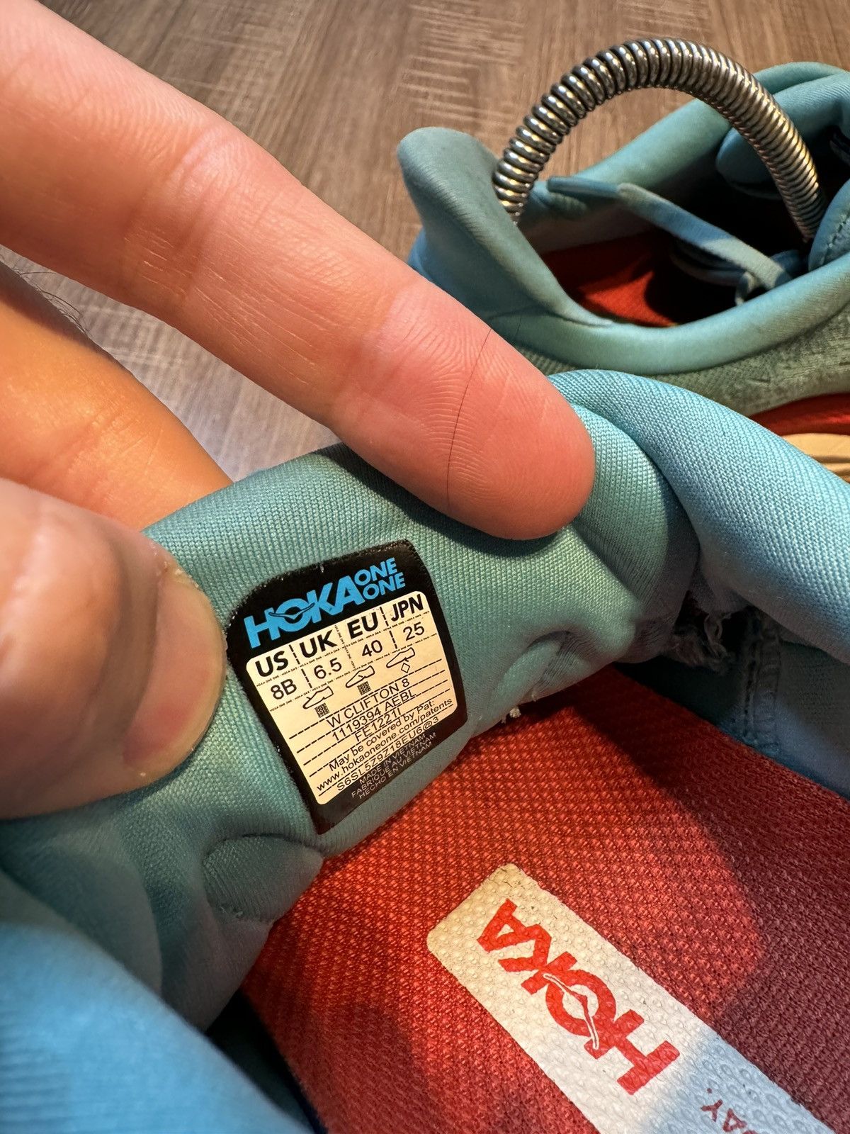Hoka Hoka One One Clifton 8 AEBL Blue Running Gym Womens Size 8B Size US 8 / IT 38 - 7 Thumbnail
