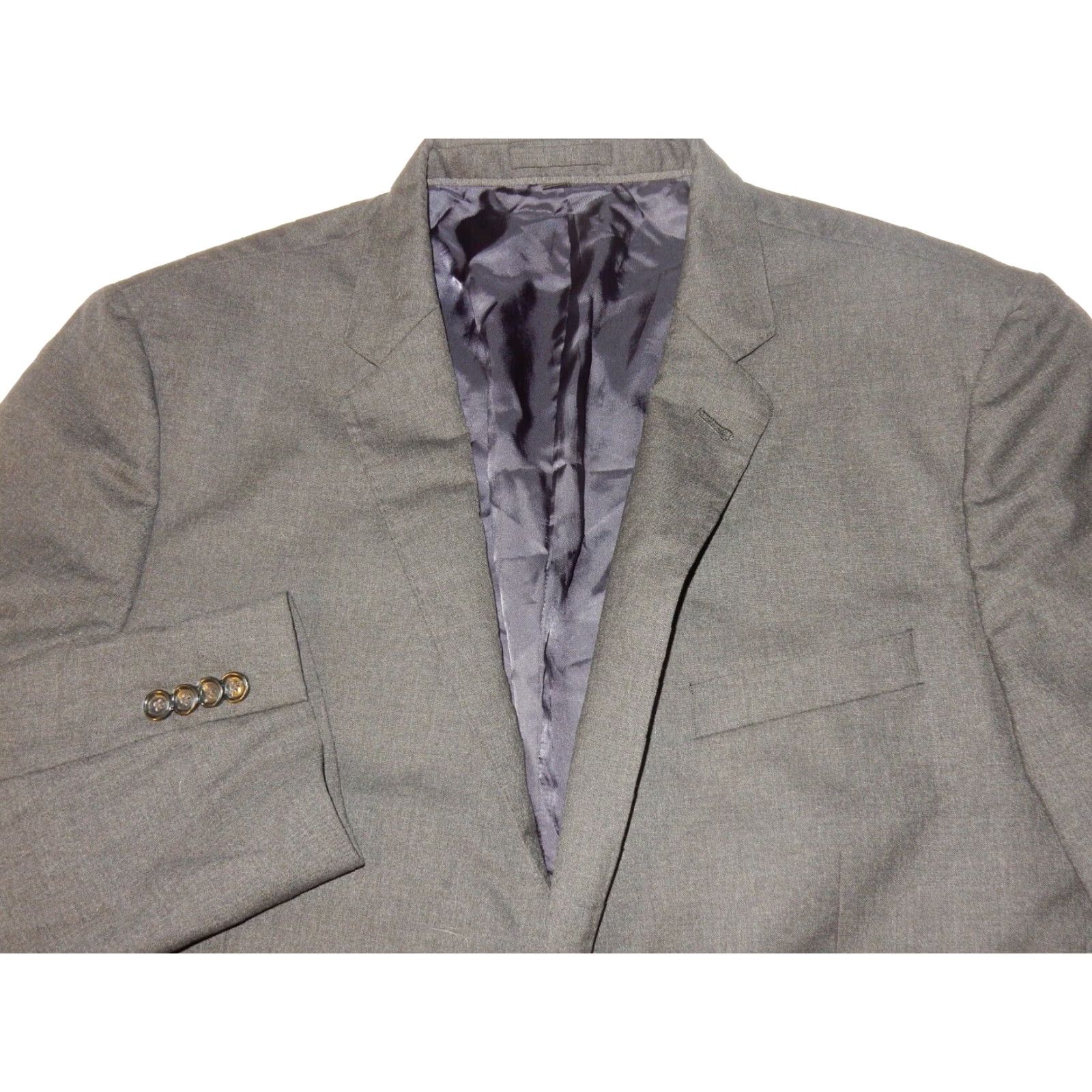 J.Crew VINTAGE J.CREW Men's Blazer Sport Coat Wool Size 46R Charcoal Dark Gray 90s Size 46R - 2 Thumbnail