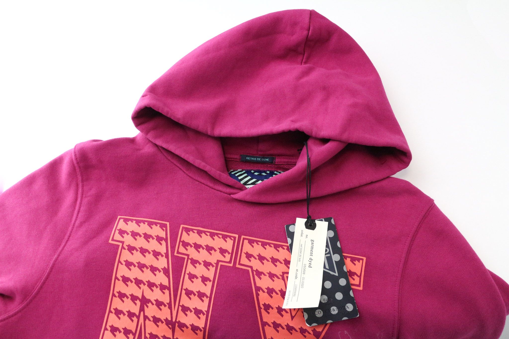 Scotch & Soda S Purple Pink Graphic Jersey Hoodie Sweatshirt 74576 Size US S / EU 44-46 / 1 - 3 Thumbnail