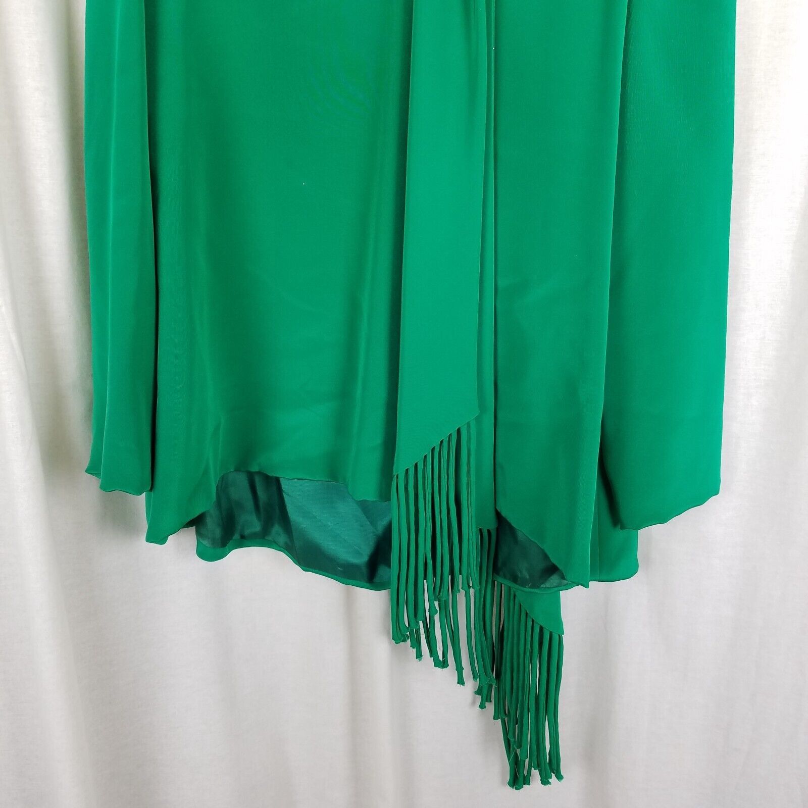 Vintage Mark Heister Silk Maxi Skirt Suit Scarf Formal Emerald Green Size L / US 10 / IT 46 - 4 Thumbnail
