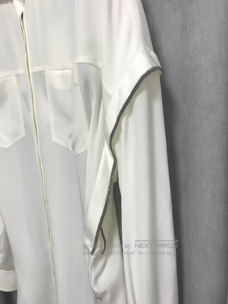 Brunello Cucinelli Brunello Cucinelli Fully beaded wave bat-sleeve silk blous Size M / US 6-8 / IT 42-44 - 3 Thumbnail