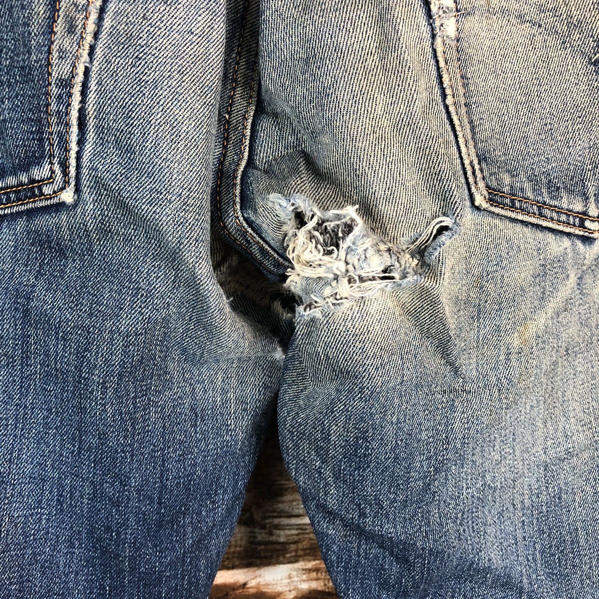 Levi's DL Levis 503 Blue Distressed Denim Pants #C179 Size US 29 - 18 Thumbnail