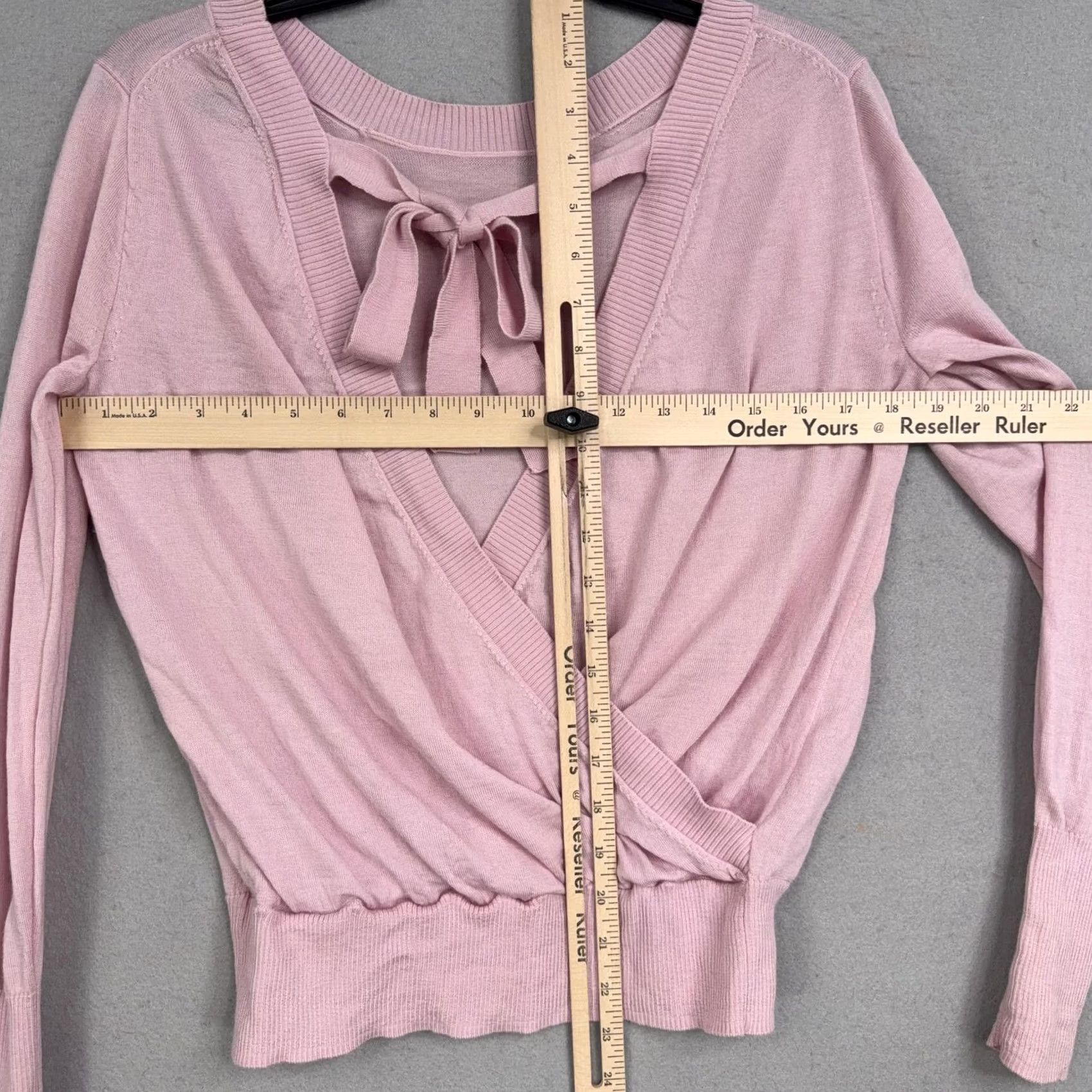 J.Crew J.CREW Sweater Wrap Womens Small Pink Merino Wool Back Bow Tie V-Neck Knit Size S / US 4 / IT 40 - 7 Thumbnail