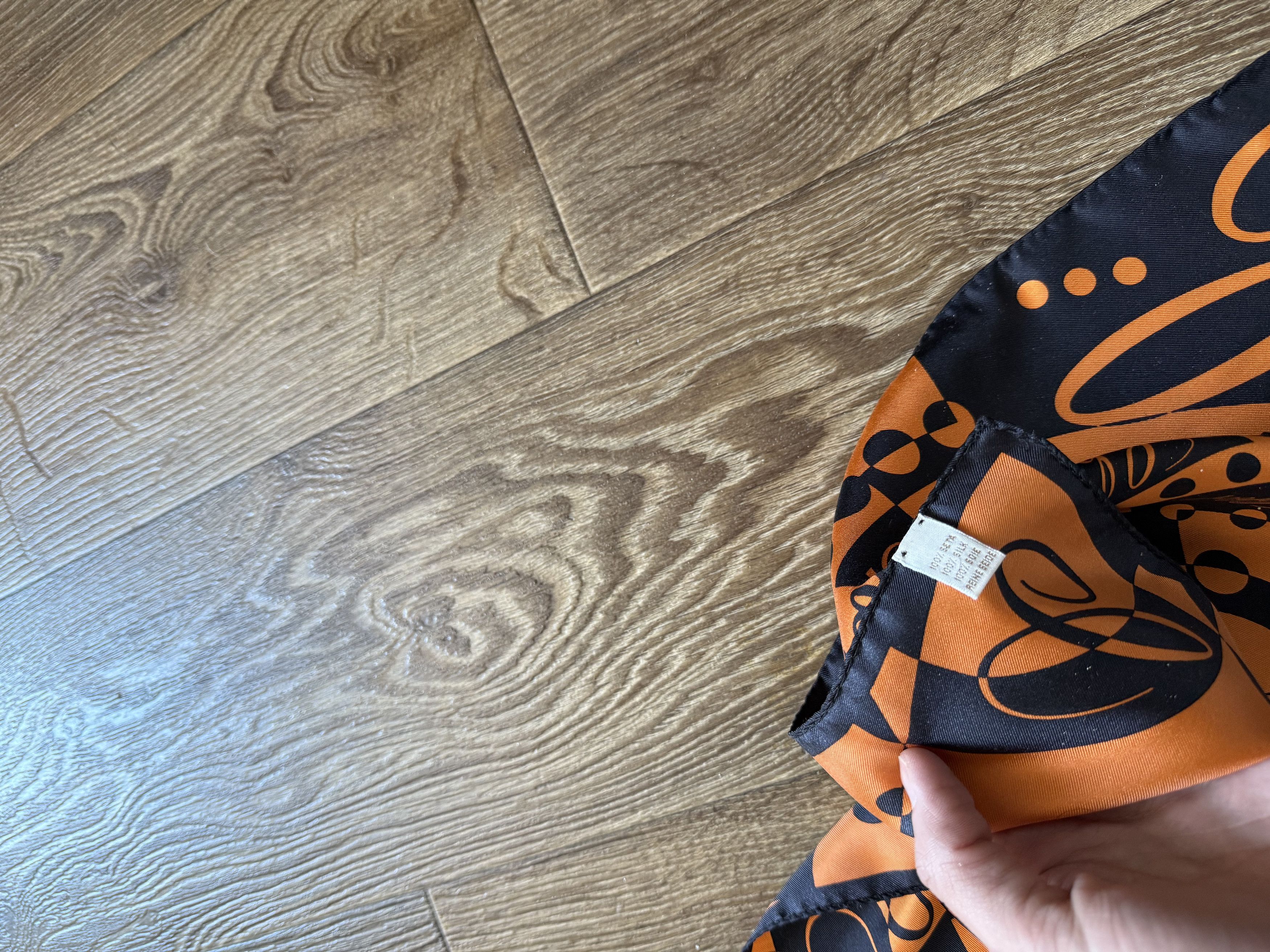 Chopard Chopard Silk Pocket Square Scarf Orange black abstraction Size ONE SIZE - 2 Thumbnail