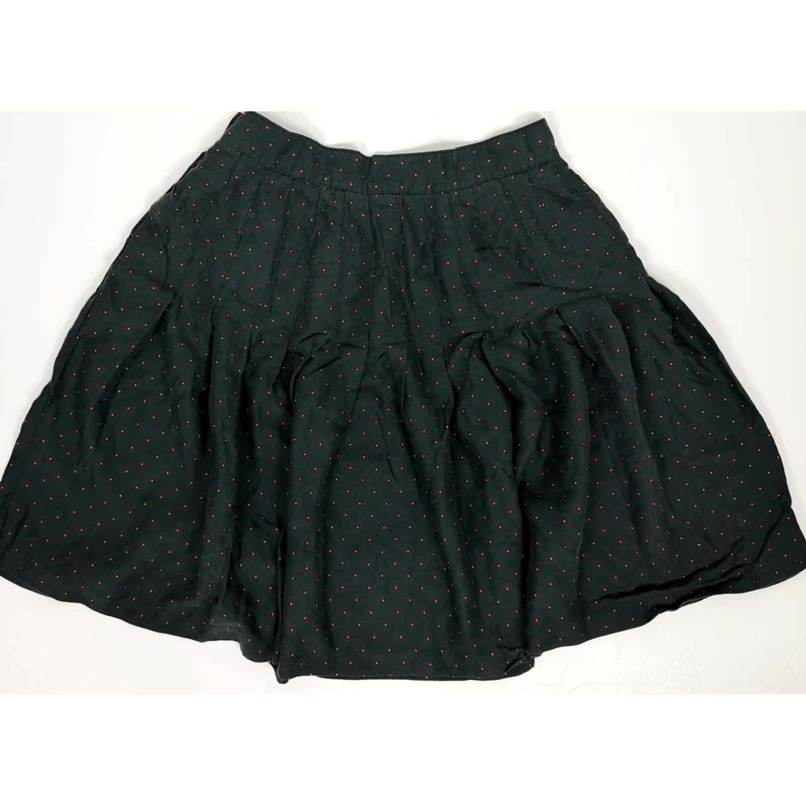 Gap VINTAGE Gap Mini Skirt Womens Small Forest Green Pleated High Waist 80s 90s Size 26" / US 2 / IT 38 - 5 Thumbnail