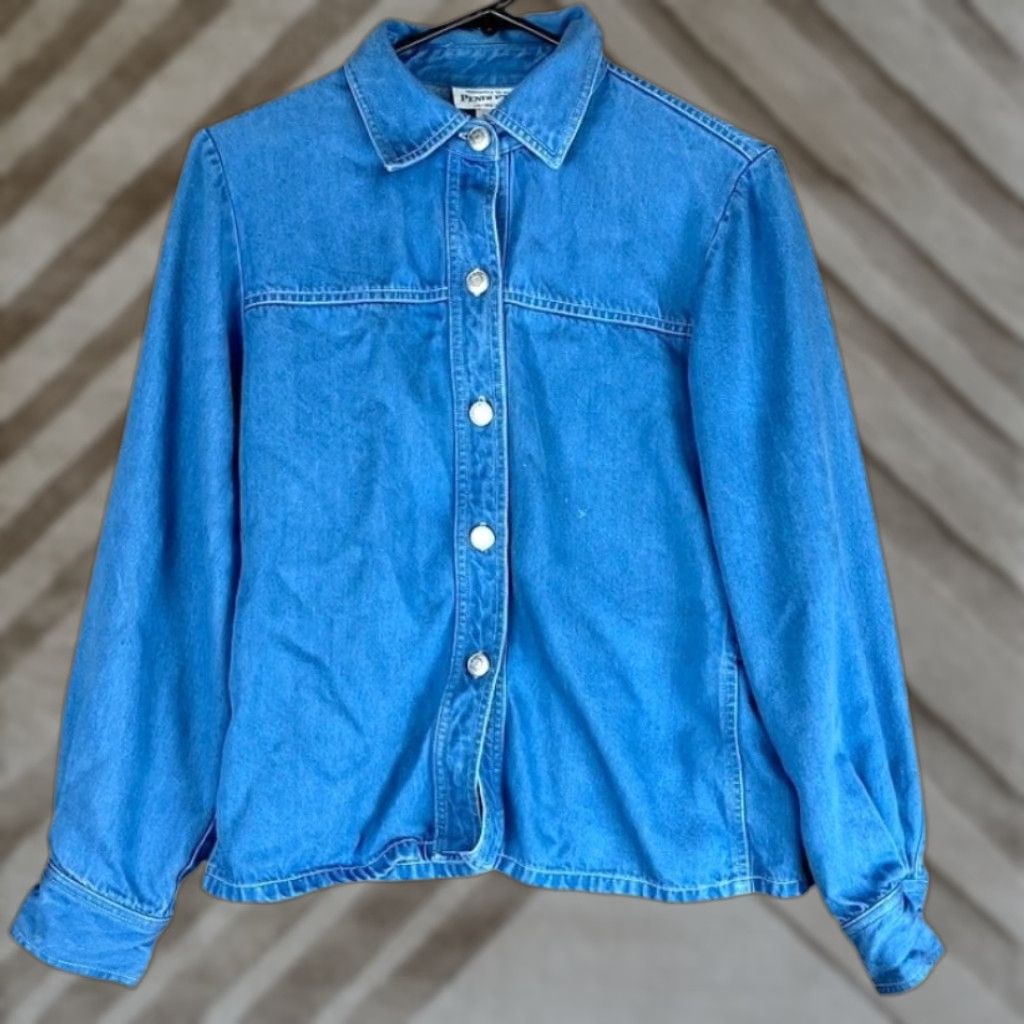 Pendleton Pendleton Womens Shirt Blue Chambray Tencel Button-Down Long Sleeve Small Size S / US 4 / IT 40 - 1 Thumbnail