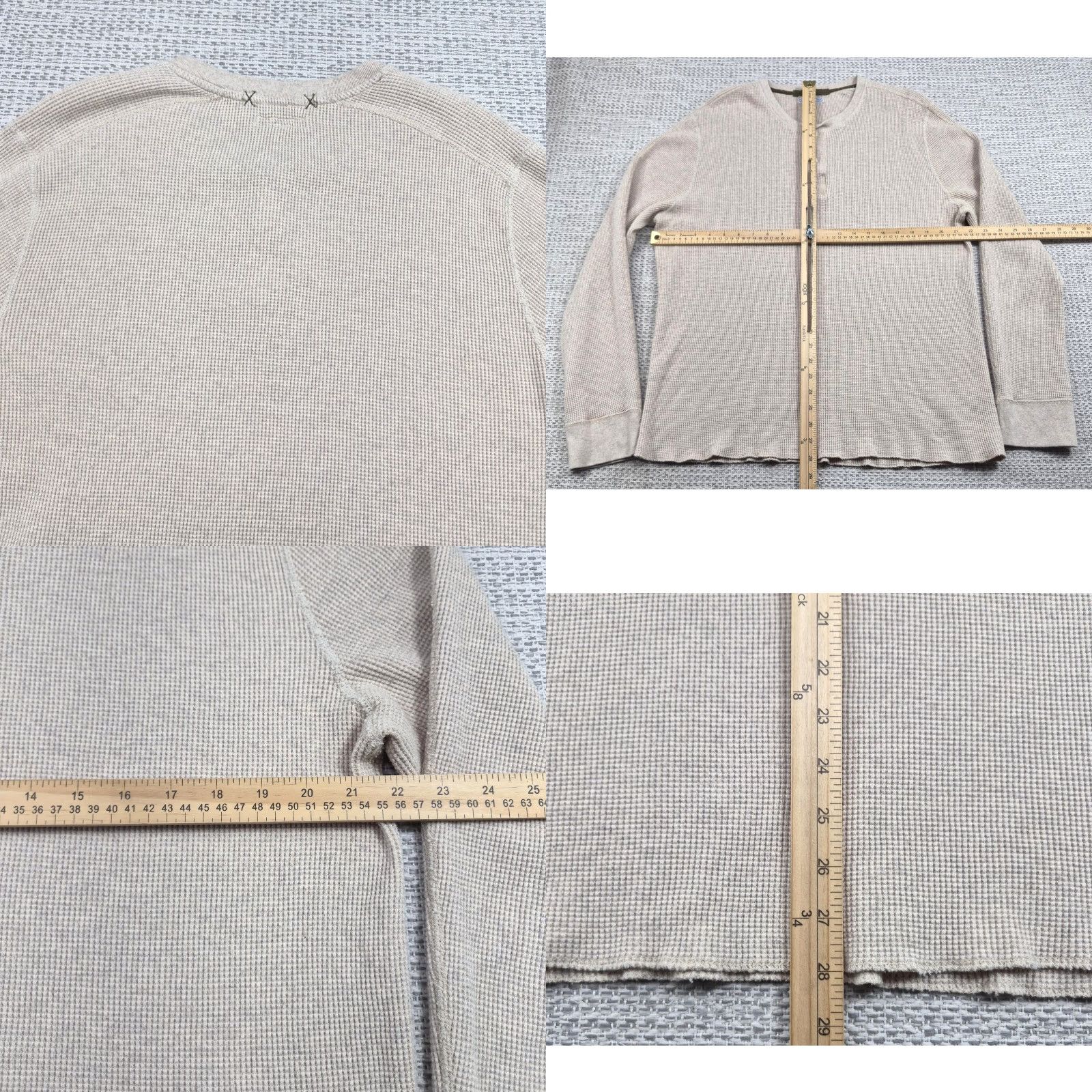 Wallace & Barnes Wallace & Barnes Shirt Mens 2XL Beige Thermal Henley Long Sleeve Casual Tee Size US XXL / EU 58 / 5 - 8 Thumbnail