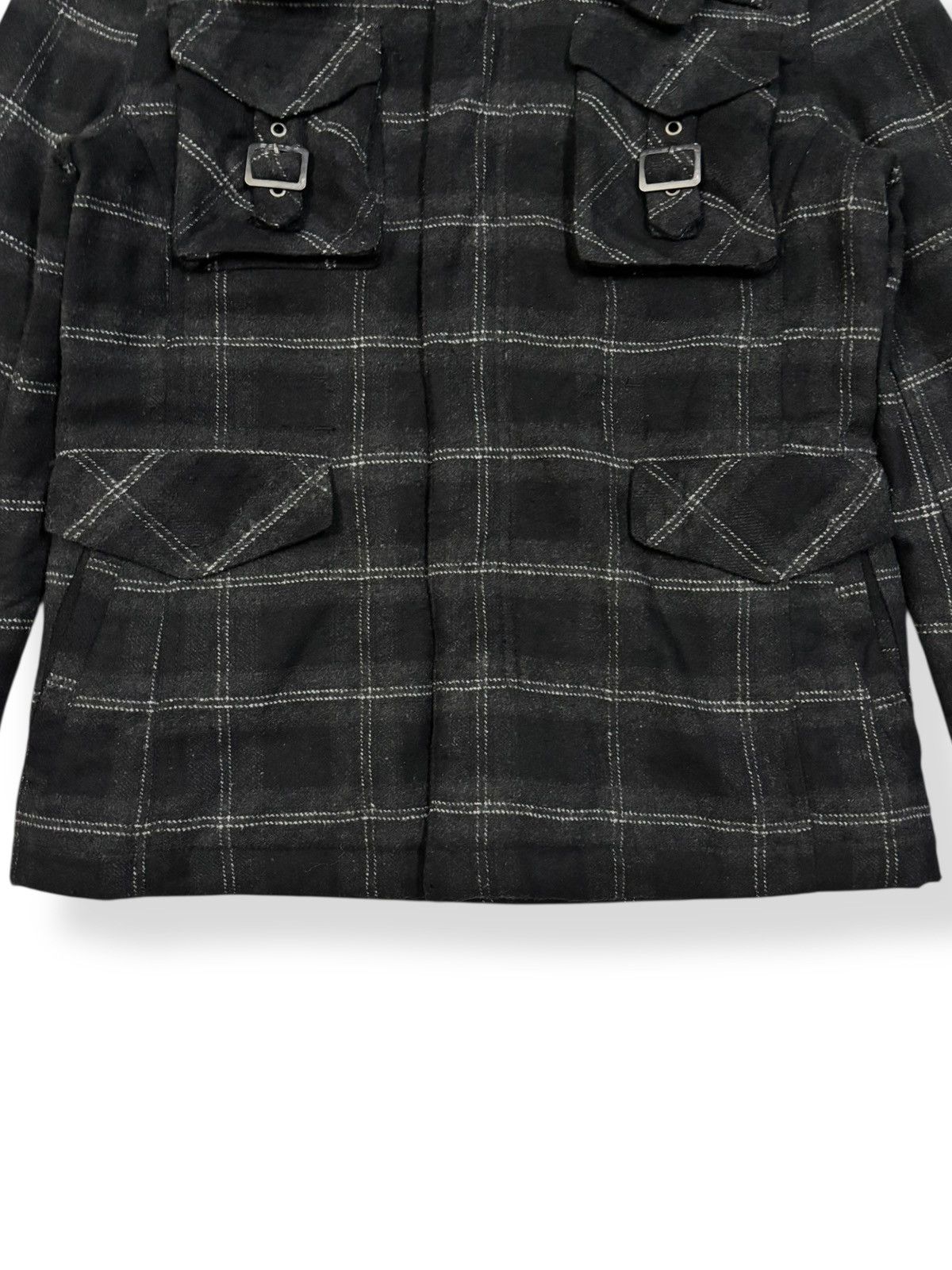 If Six Was Nine In The Attic Plaid Multi-pockets Faux Fur Hooded Punk Jacket Size US S / EU 44-46 / 1 - 9 Thumbnail