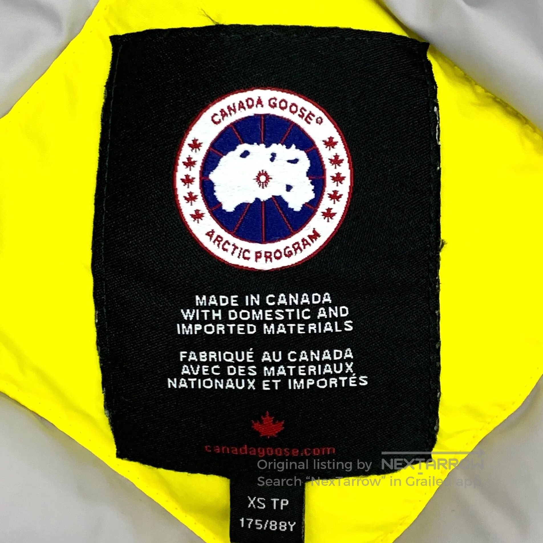 Canada Goose Canada Goose Yellow Logo Patch Hooded Long Sleeve Down Jac Size US XS / EU 42 / 0 - 6 Thumbnail