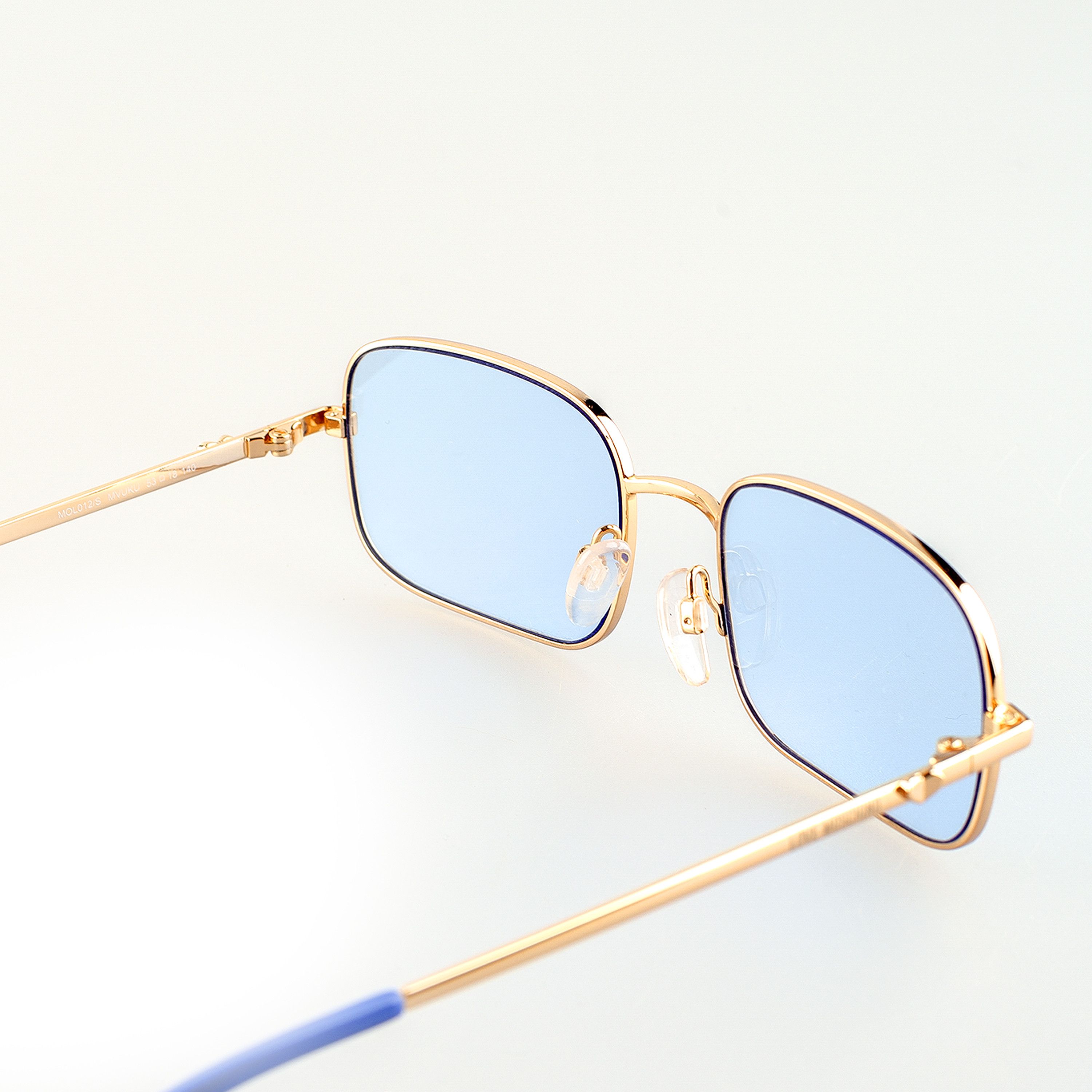 Moschino Moschino MOL012/S MVUKU 1AB-1A1 Blue/Golden Sunglasses Size ONE SIZE - 5 Thumbnail