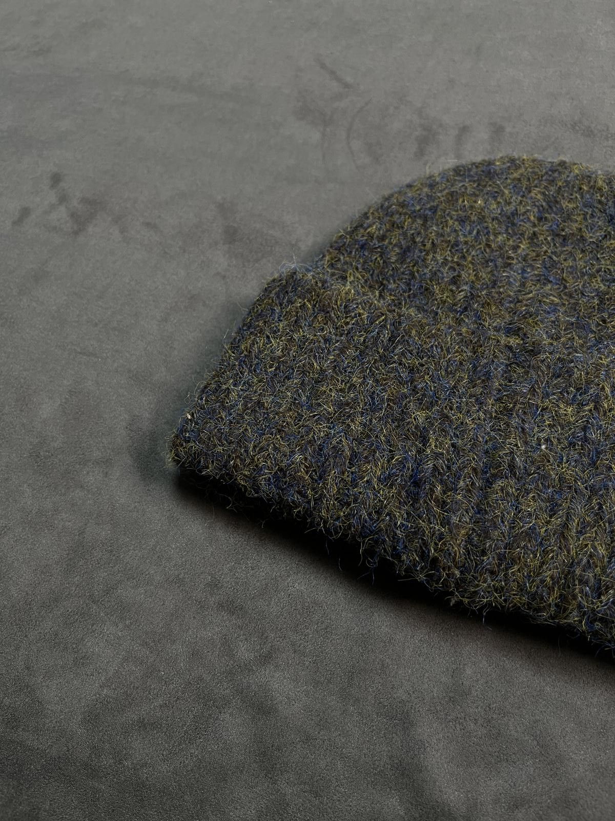 Japanese Brand Green & Blue Ribbed Beanie – Cozy Knit Hat for Fall & Winter Size ONE SIZE - 4 Thumbnail