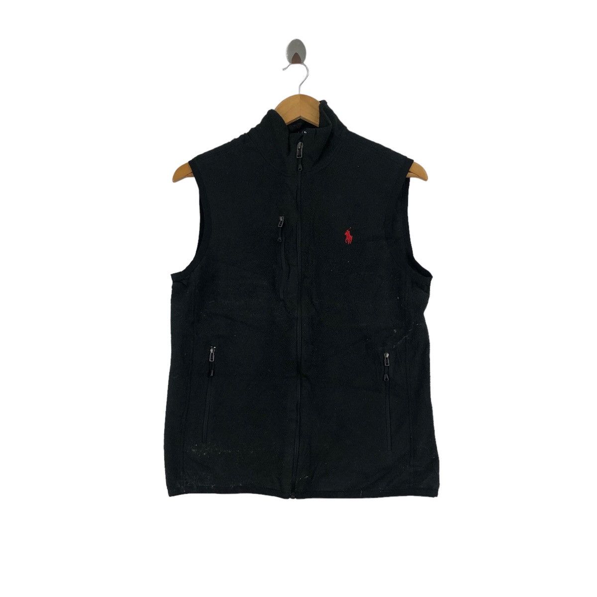 image of Polo Ralph Laurent Fleece Vest Sleeveless Outdoor Camping in Black, Men's (Size Small)