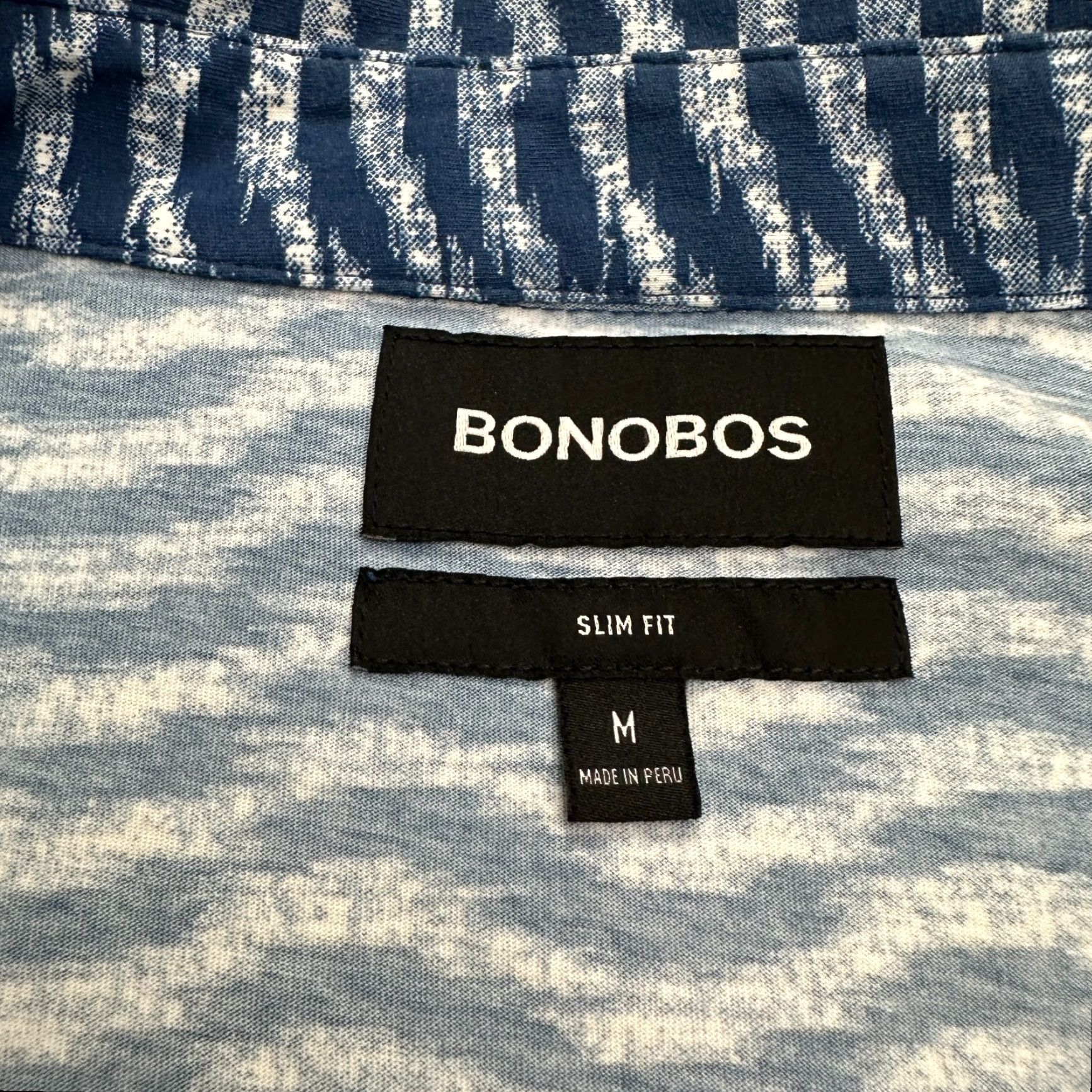 Bonobos Bonobos Slim Fit Button-Up Shirt Mens Medium Blue White Striped Short Sleeve Casual Size US M / EU 48-50 / 2 - 3 Thumbnail