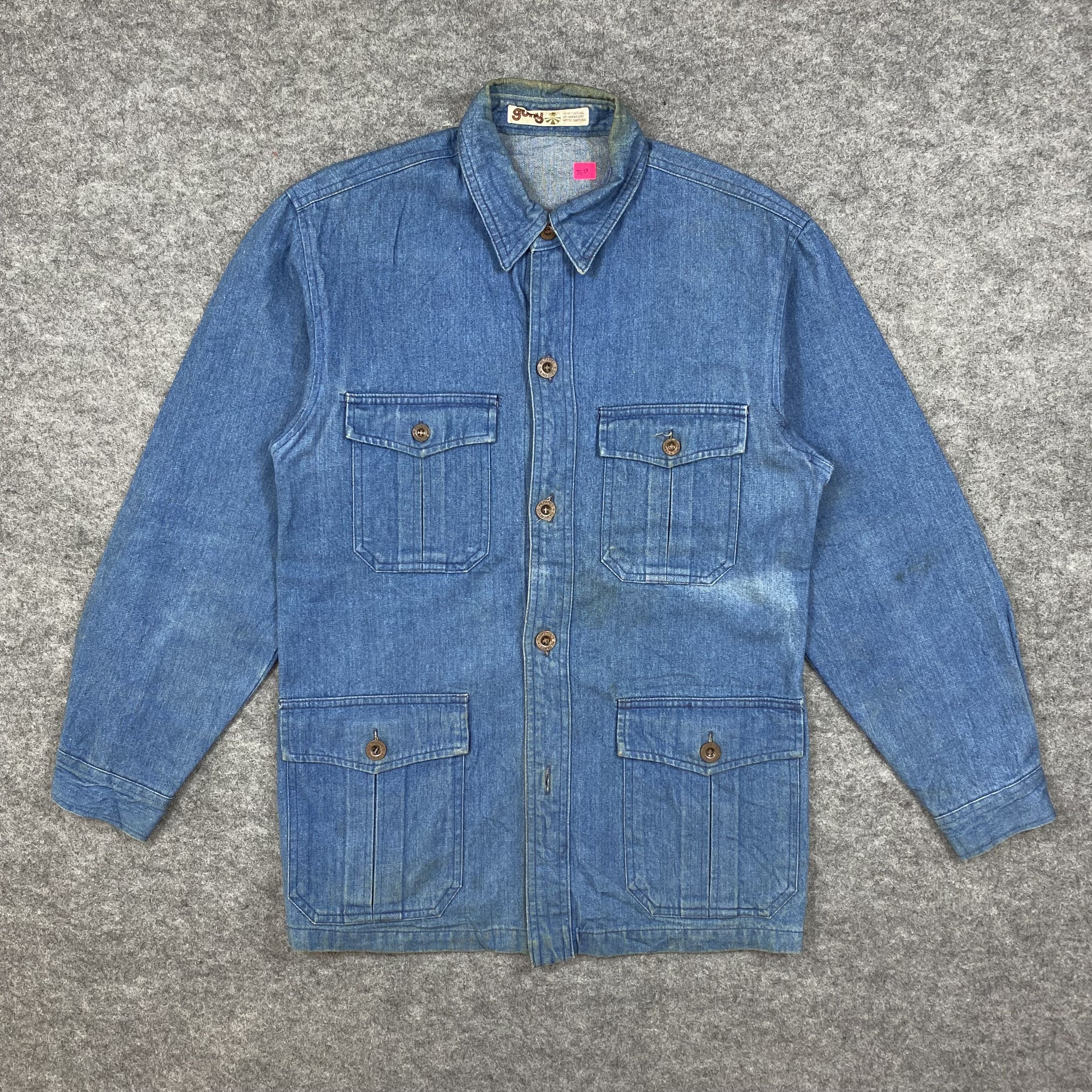 Vintage Vintage 70s GUNY Japan Denim Safari Jacket-J658 Size US S / EU 44-46 / 1 - 1 Thumbnail