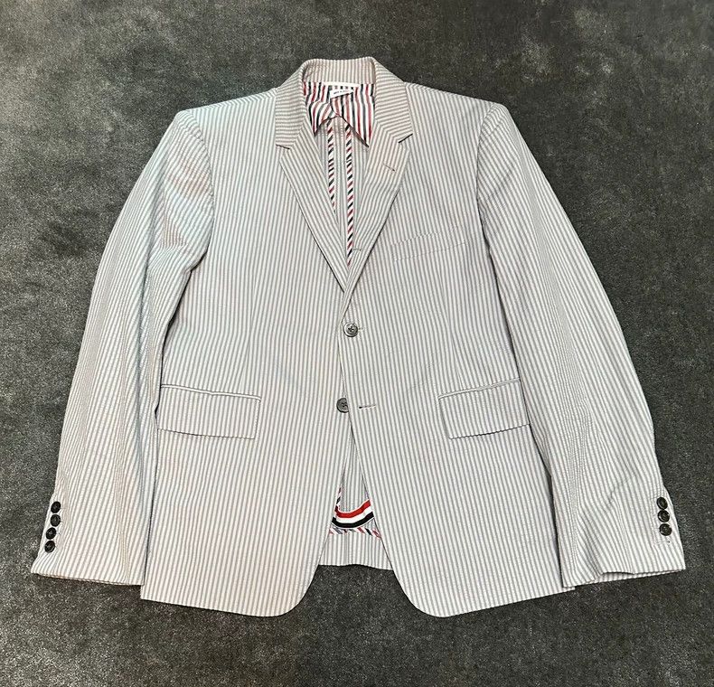 Thom Browne Thom Browne size3 Light gray puffed silk suit Size 40S - 1 Thumbnail