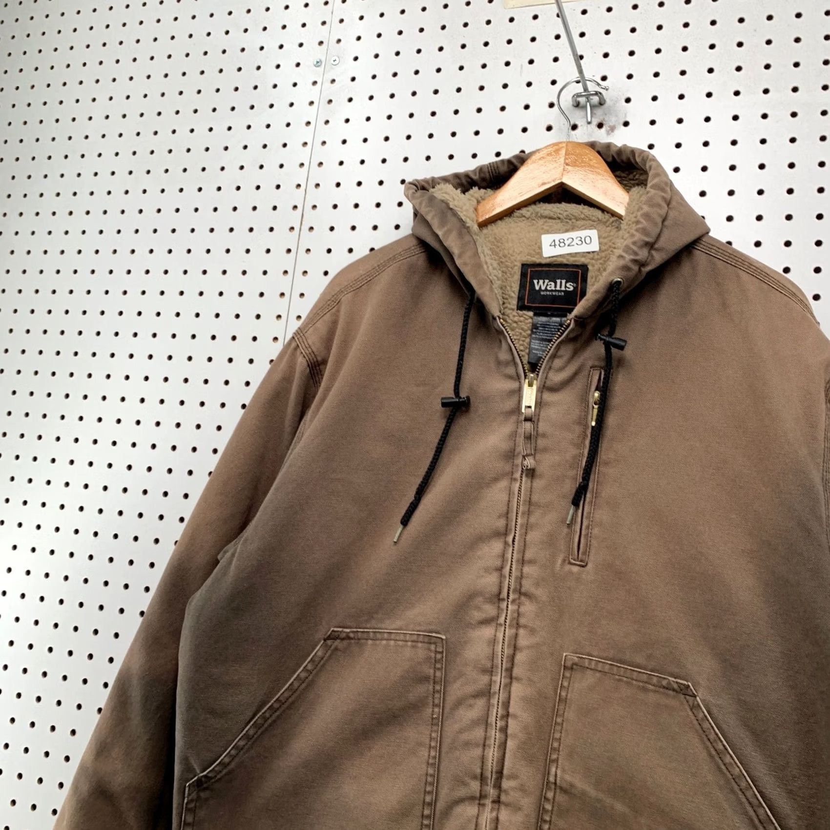 Walls Walls Canvas Jacket Mens Large Faded Brown Sherpa Lined Workwear Hooded Mocha Size US L / EU 52-54 / 3 - 6 Thumbnail