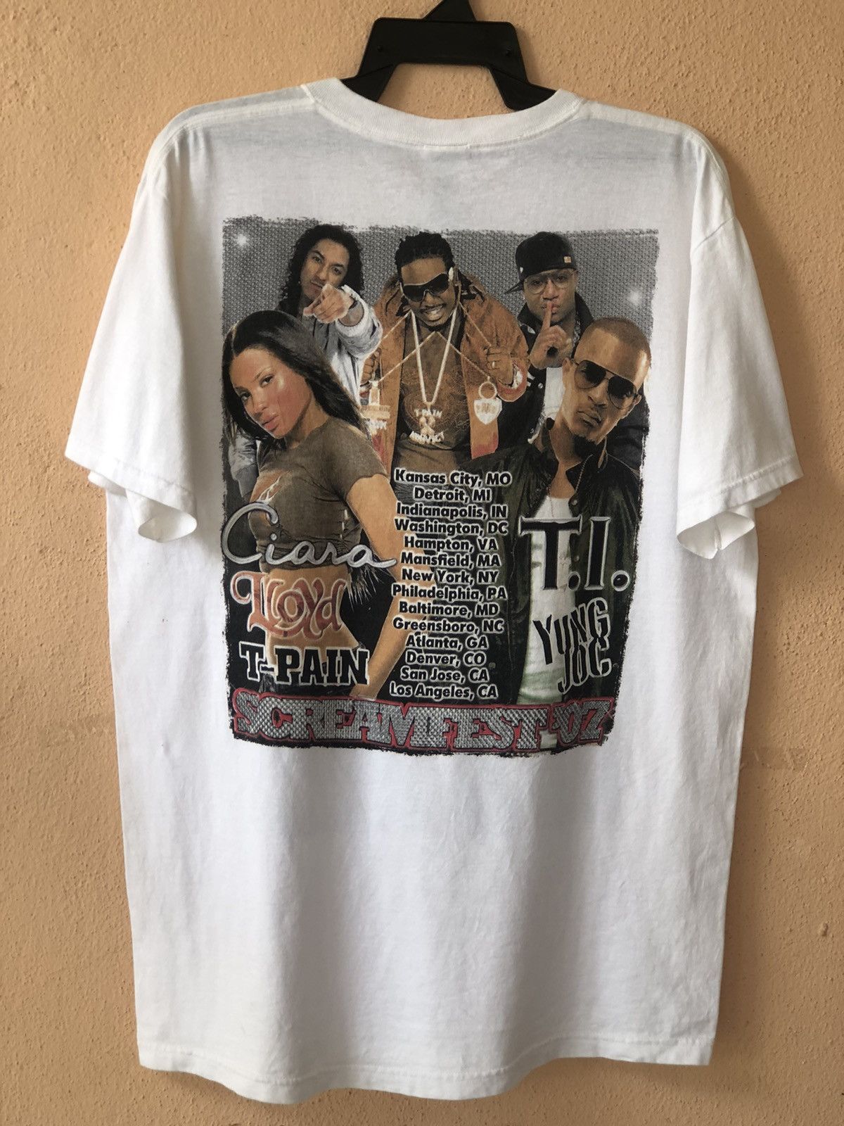 Rap Tees × Vintage Vintage SCREAMFEST 07 T- PAIN CIARA Rap Tee Size US L / EU 52-54 / 3 - 2 Thumbnail