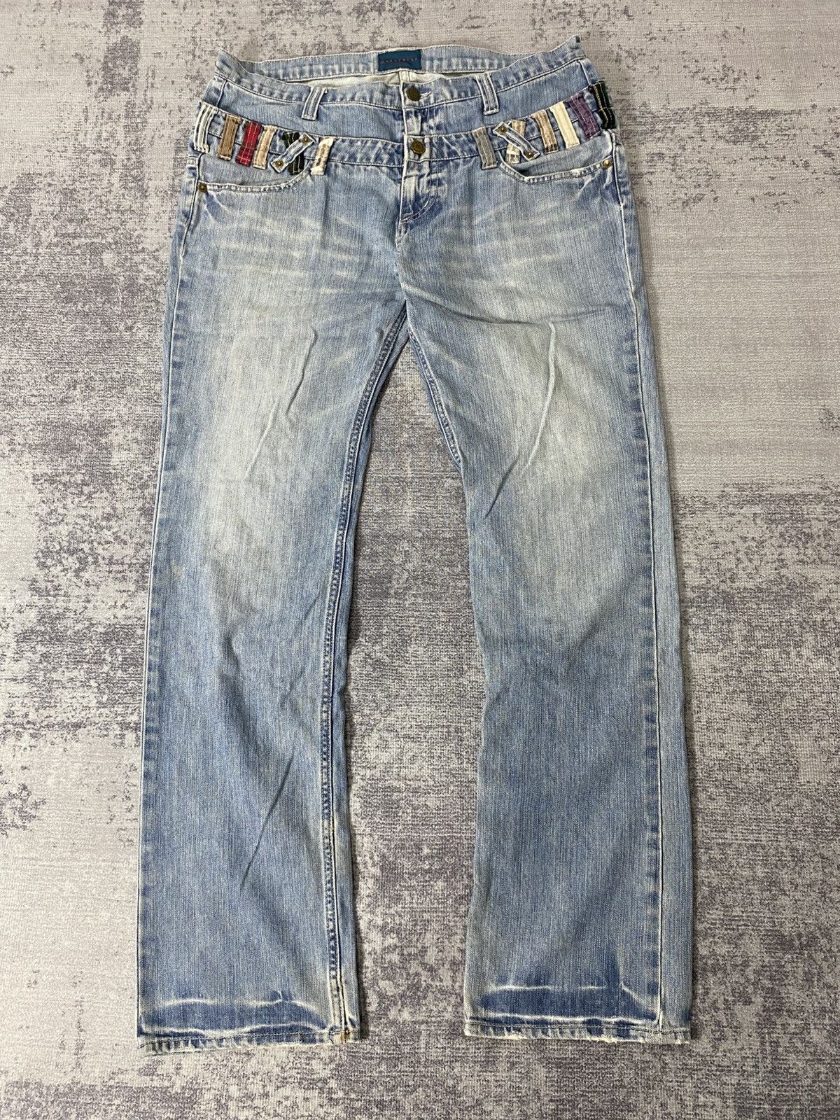 Japanese Brand double waist jeans japanese brand rageblue ifsx lgb Size US 34 / EU 50 - 1 Thumbnail