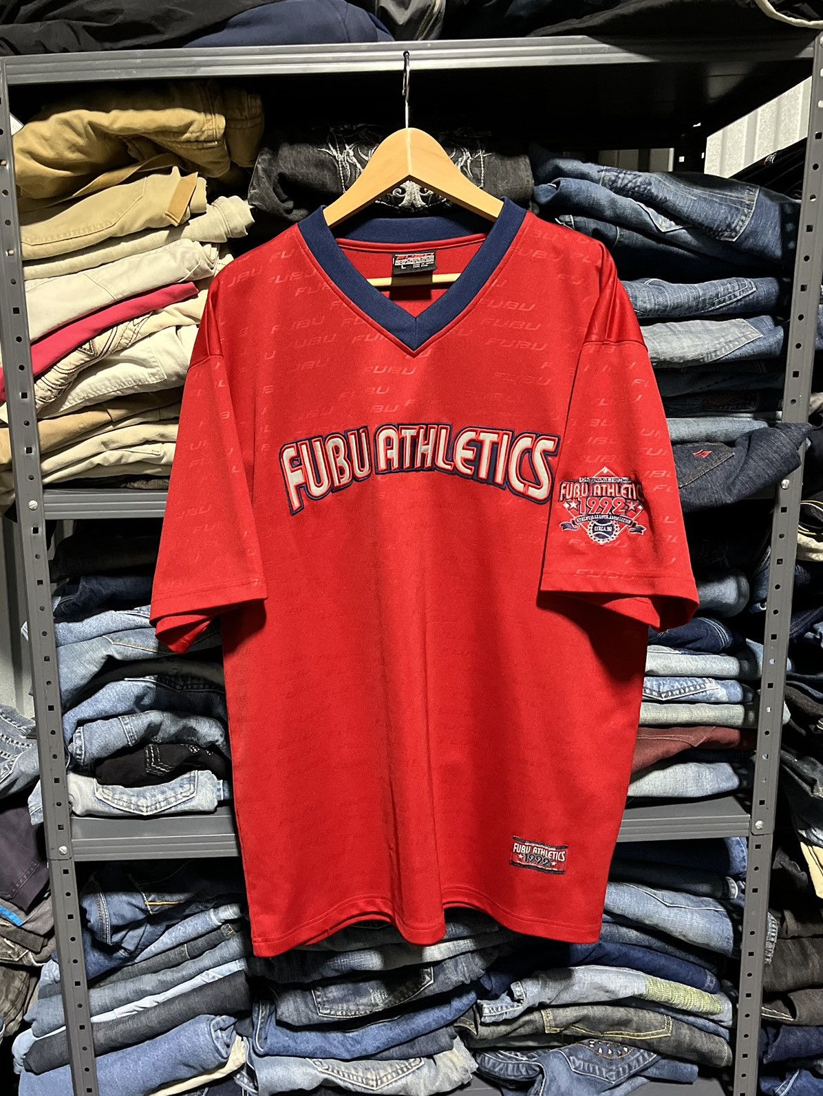 Fubu × JNCO × Vintage Crazy Vintage Y2K FUBU Jersey Hip-Hop Skater Rap Unique Size US XL / EU 56 / 4 - 1 Thumbnail