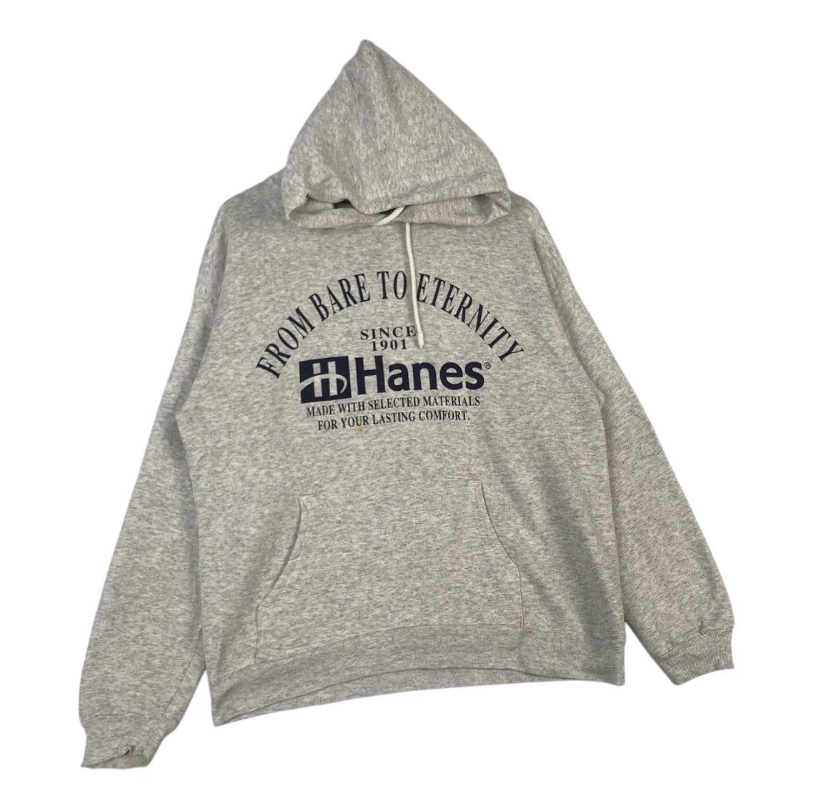 Hanes × Vintage Vintage Hanes Spellout Hoodie since 1901 , Men's Fashion, Size US L / EU 52-54 / 3 - 3 Thumbnail