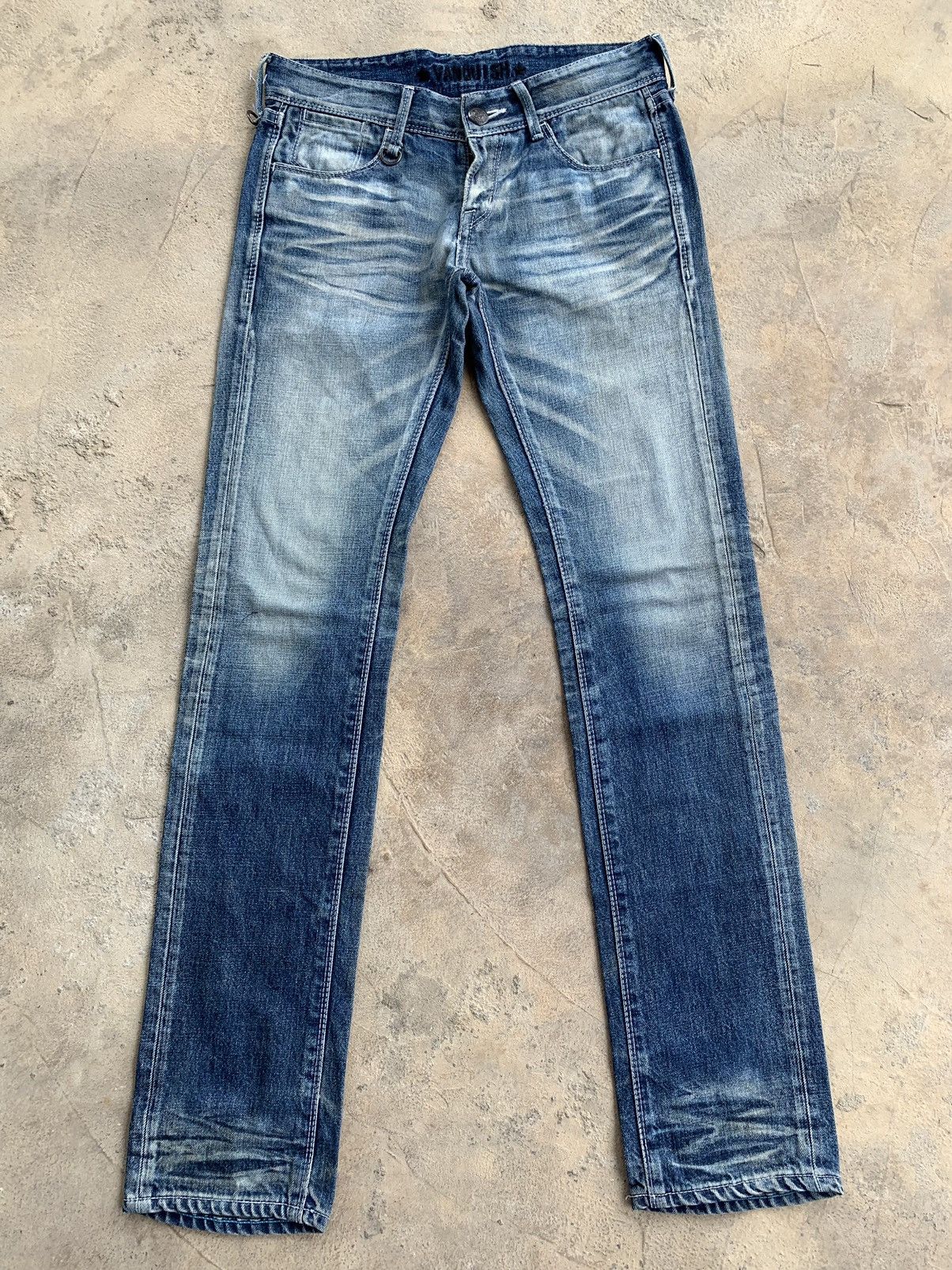 Vanquish Vanquish Gold Rusty Japanese Distressed Denim Size US 31 - 14 Thumbnail