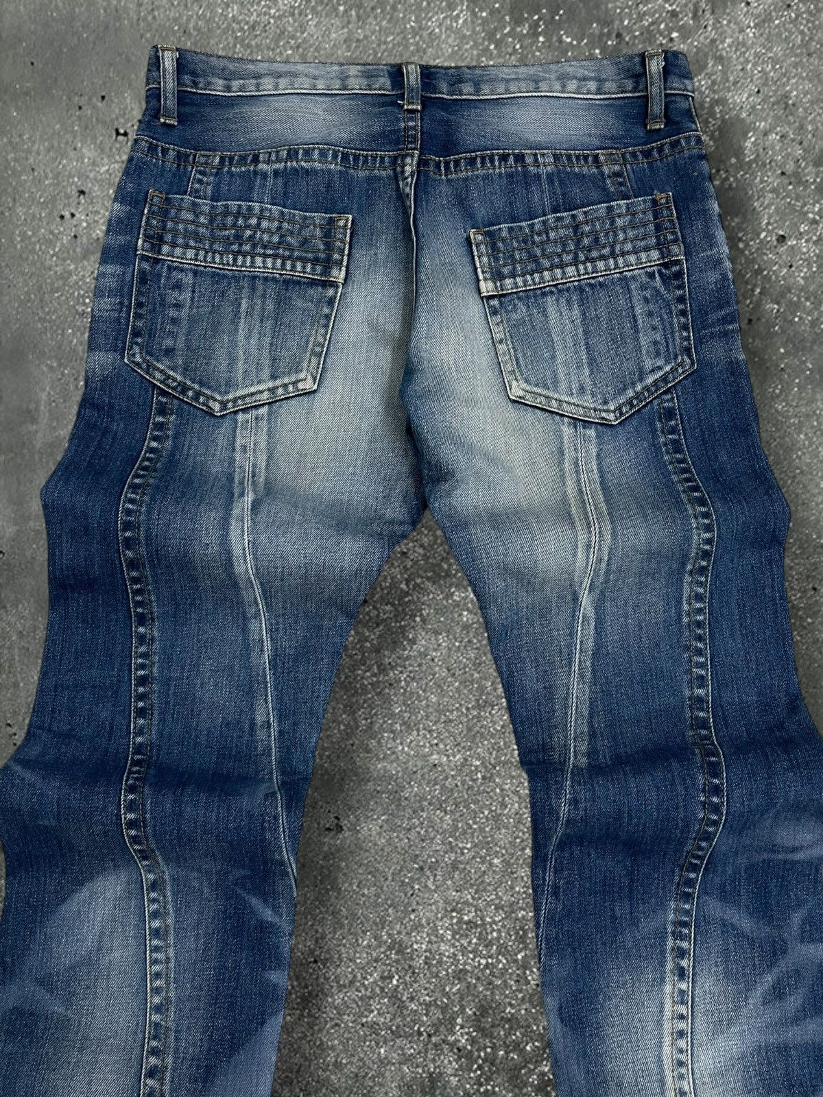 Le Grande Bleu (L.G.B.) Rare Vintage Designer Japan Schlussel Artwork Layered Denim Size US 31 - 12 Thumbnail