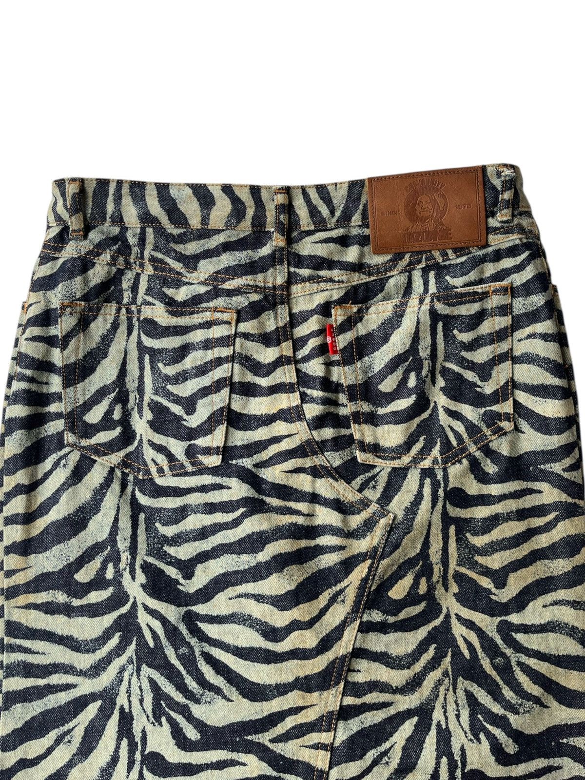 Hysteric Glamour RARE‼️ Ozone Community Zebra Stripes Denim Skirt Size 29" - 5 Thumbnail