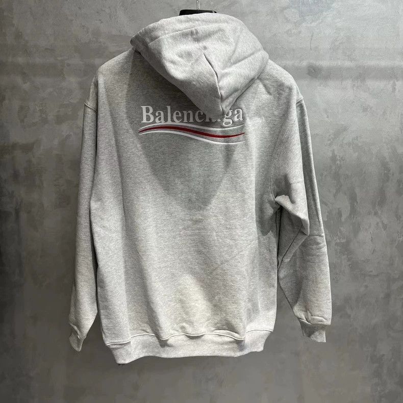 Balenciaga Balenciaga latest grey letter pattern embroidered hooded sw Size US XS / EU 42 / 0 - 5 Thumbnail
