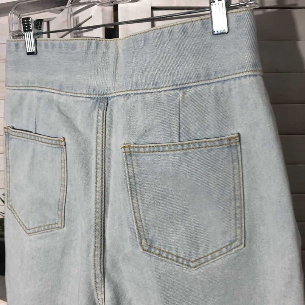 Vintage Vtge Y2K 90s retro high rise wide legs light blue jeans sz M Size 30" / US 8 / IT 44 - 6 Thumbnail