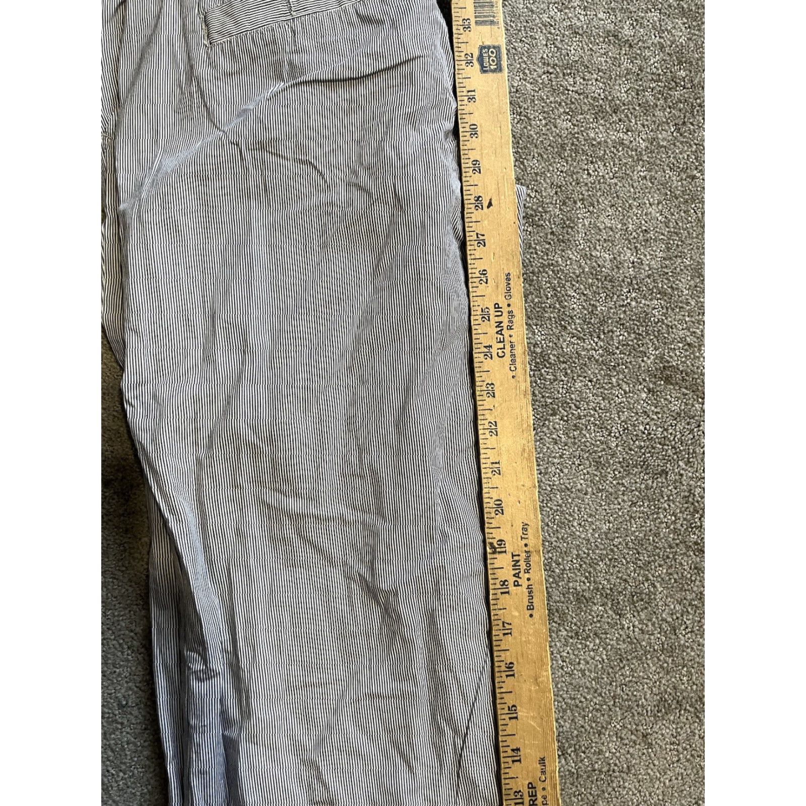 Old Navy VINTAGE Old Navy Womens Pants Striped White Blue Mid Rise Size 6 Regular Womens Size 28" / US 6 / IT 42 - 7 Thumbnail