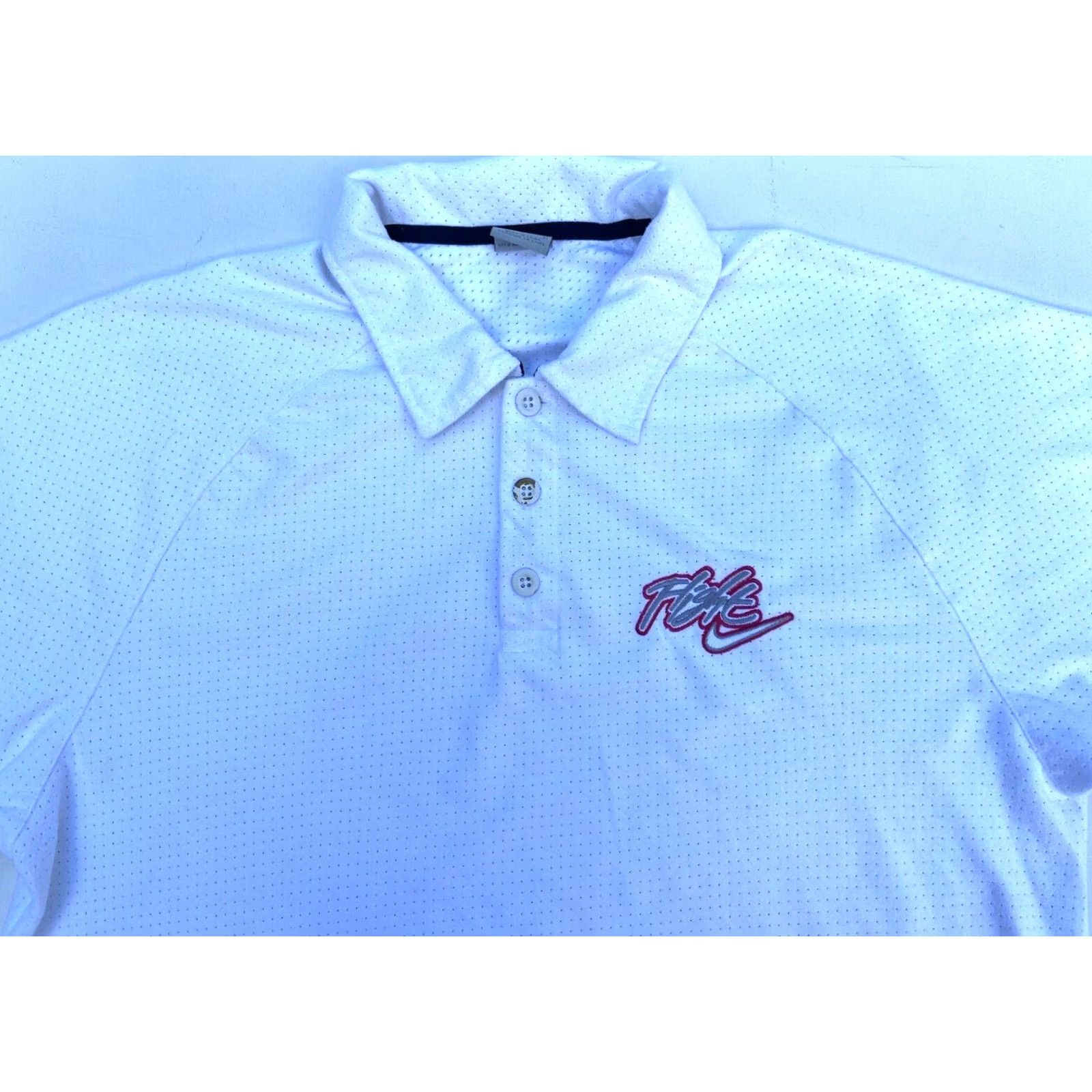 Nike VINTAGE Nike Flight Polo Shirt Men's Large White Embroidered Detailing Polo Shirt Size US L / EU 52-54 / 3 - 3 Thumbnail