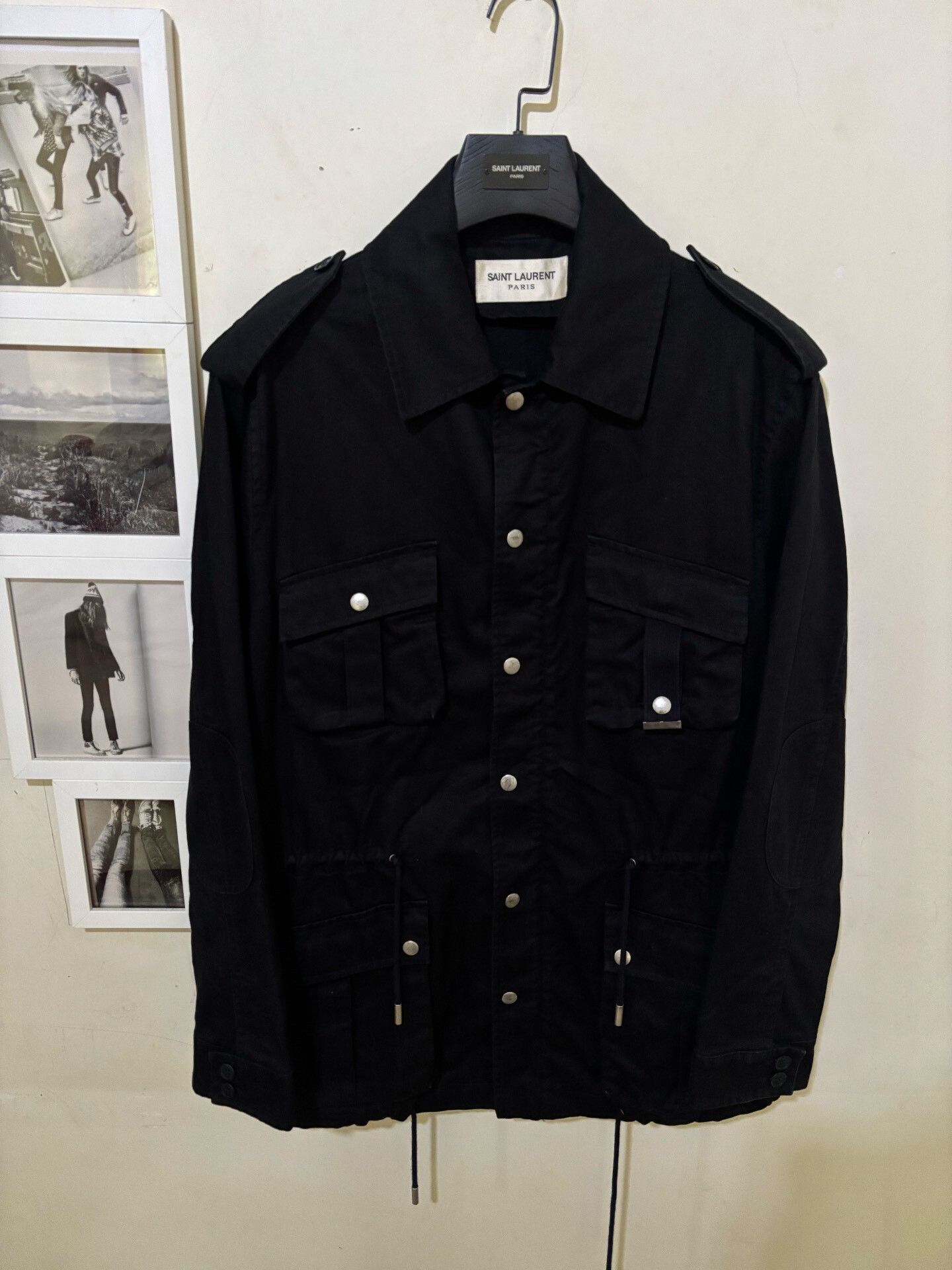 Saint Laurent Paris Saint Laurent Black Hunting Jacket Size US S / EU 44-46 / 1 - 1 Thumbnail